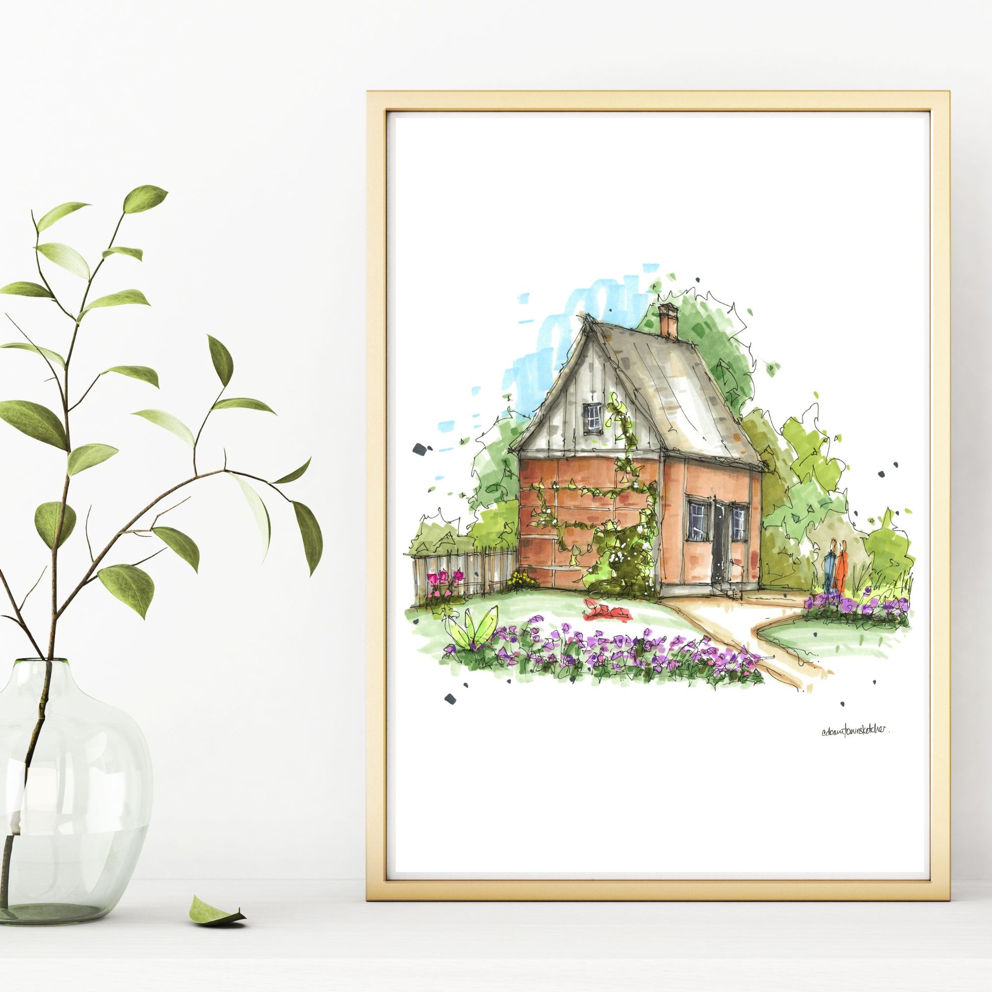 DTS0266 Acadian Garden, Historic Gardens, Annapolis Royal - Downtown Sketcher