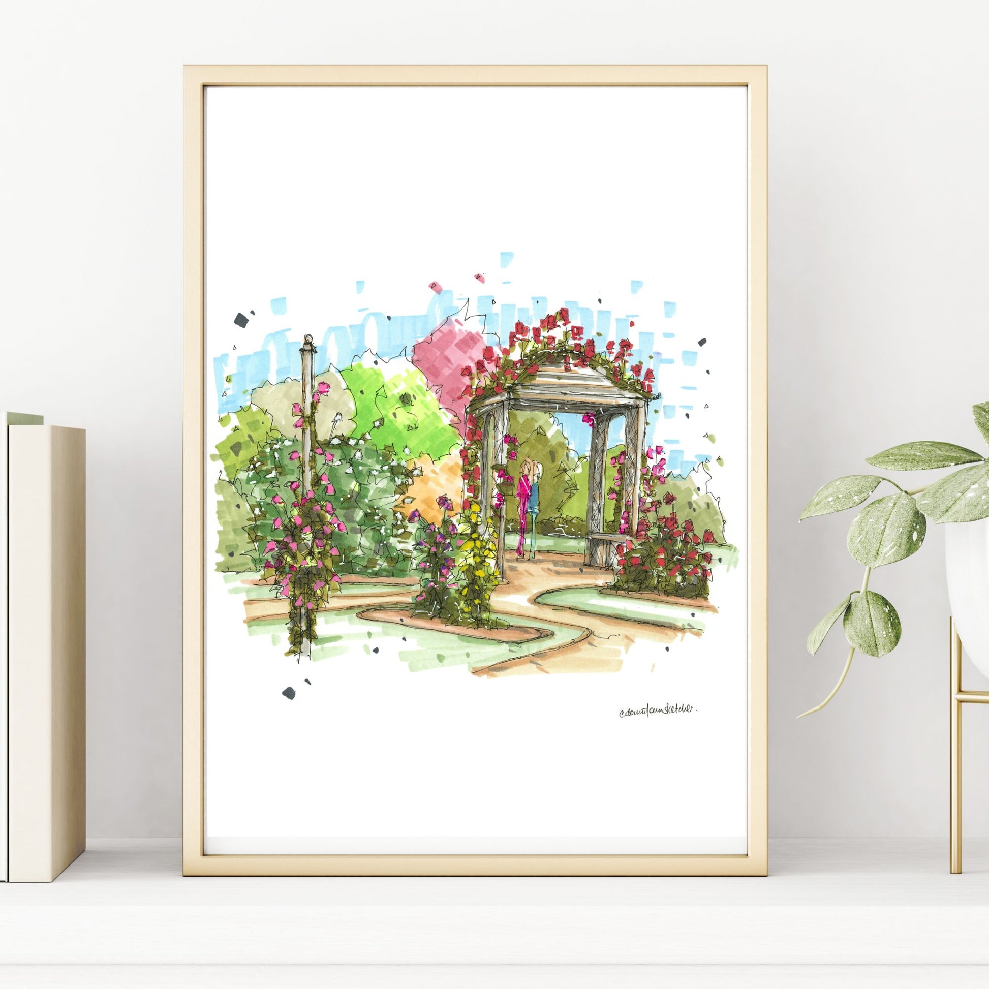 DTS0267 Rose Arbour, Historic Gardens, Annapolis Royal - Downtown Sketcher