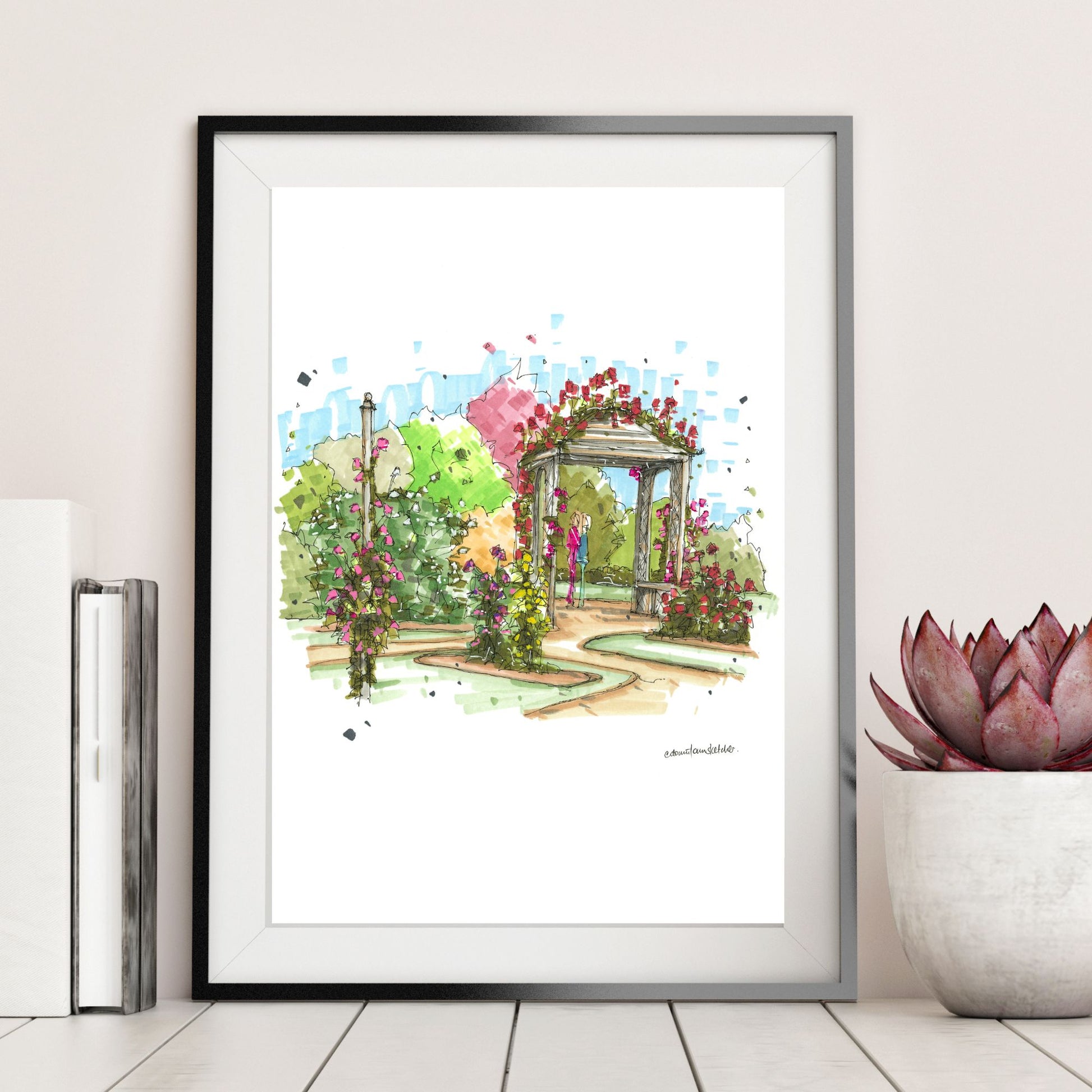 DTS0267 Rose Arbour, Historic Gardens, Annapolis Royal - Downtown Sketcher