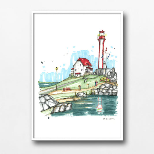 DTS0278 Cape Forchu Lighthouse, Yarmouth - Downtown Sketcher
