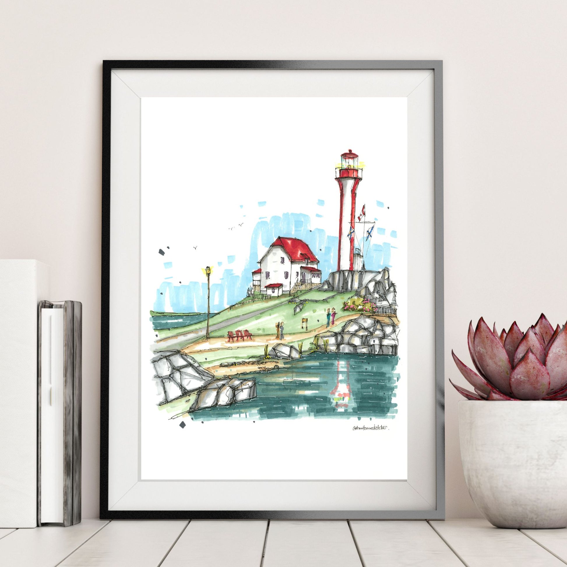 DTS0278 Cape Forchu Lighthouse, Yarmouth - Downtown Sketcher