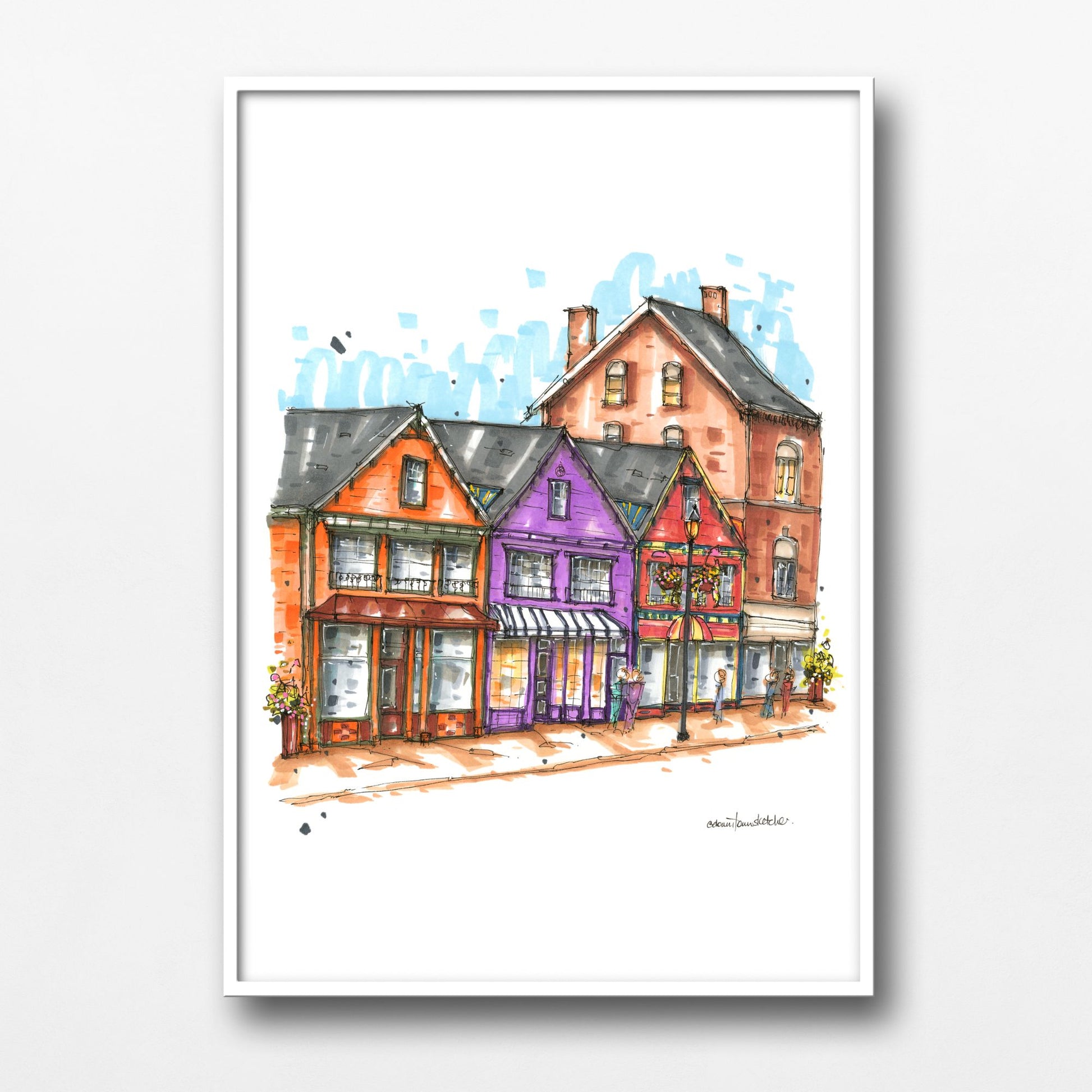 DTS0279 The Three Painted Ladies, Yarmouth - Downtown Sketcher