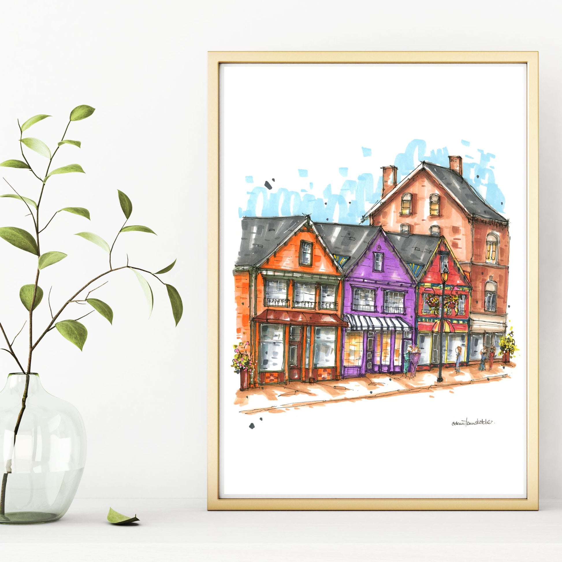 DTS0279 The Three Painted Ladies, Yarmouth - Downtown Sketcher