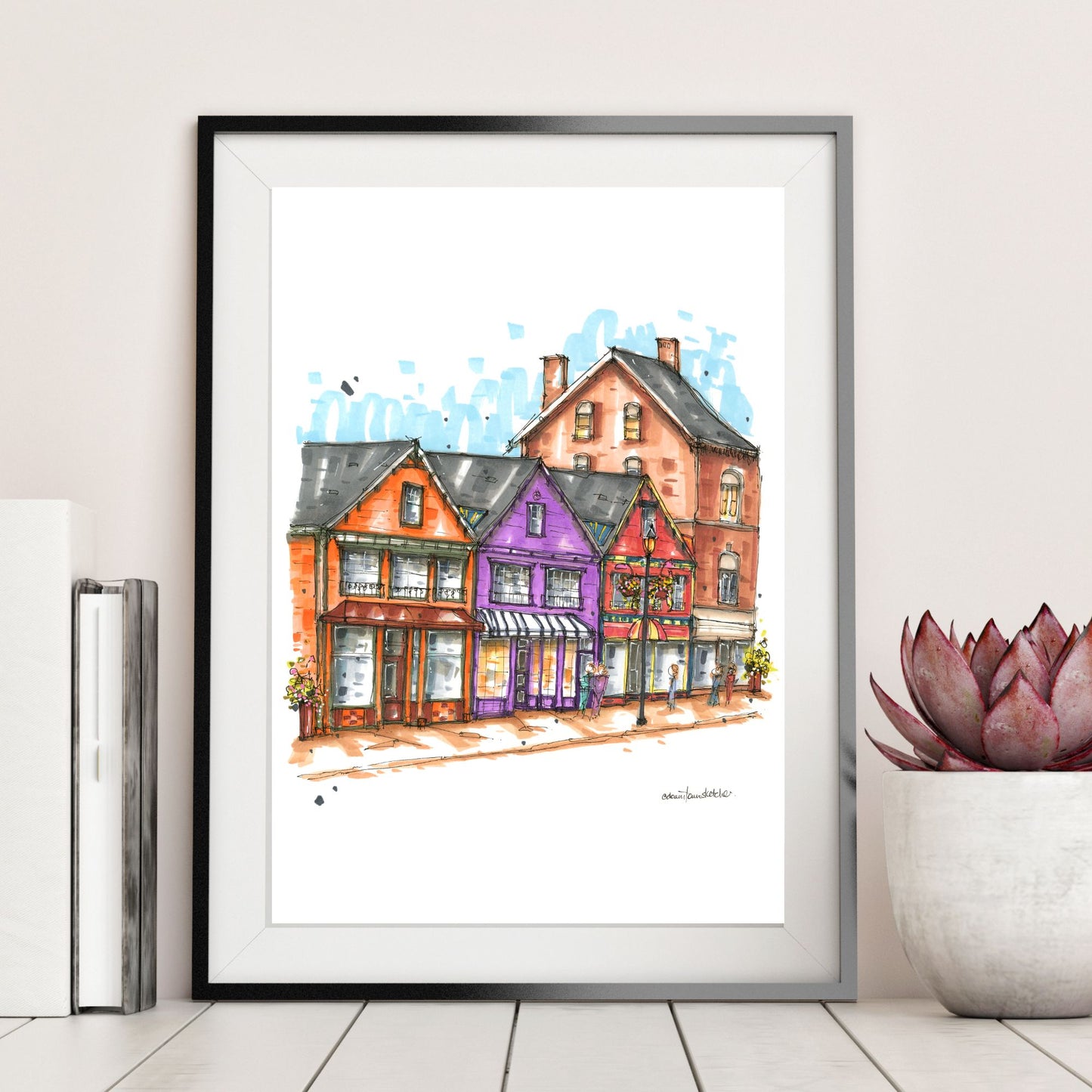 DTS0279 The Three Painted Ladies, Yarmouth - Downtown Sketcher