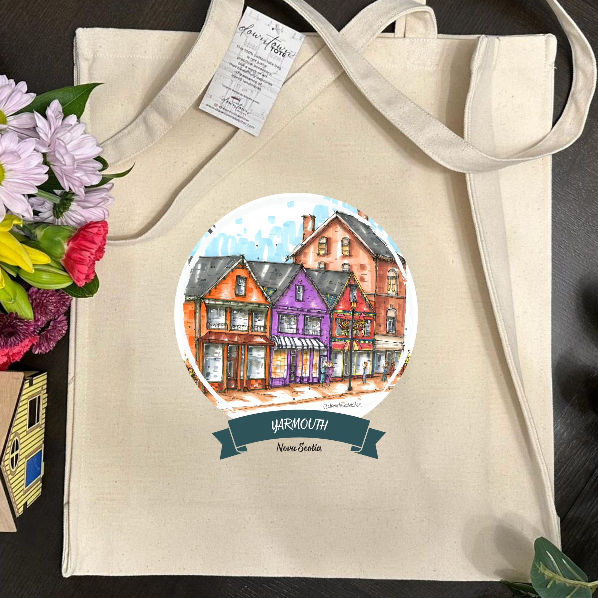 The Three Painted Ladies, Yarmouth - Downtown Tote Tall