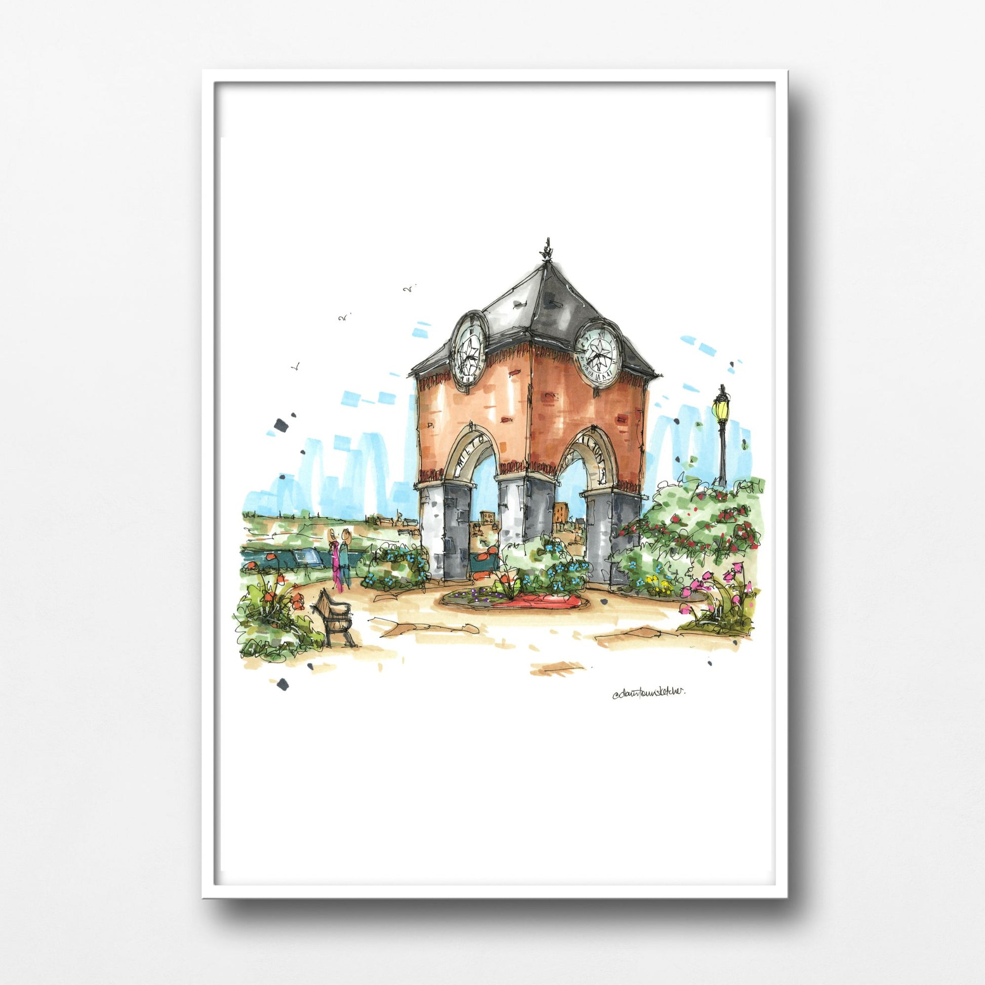 DTS0280 Milton Clock Tower Park, Yarmouth - Downtown Sketcher