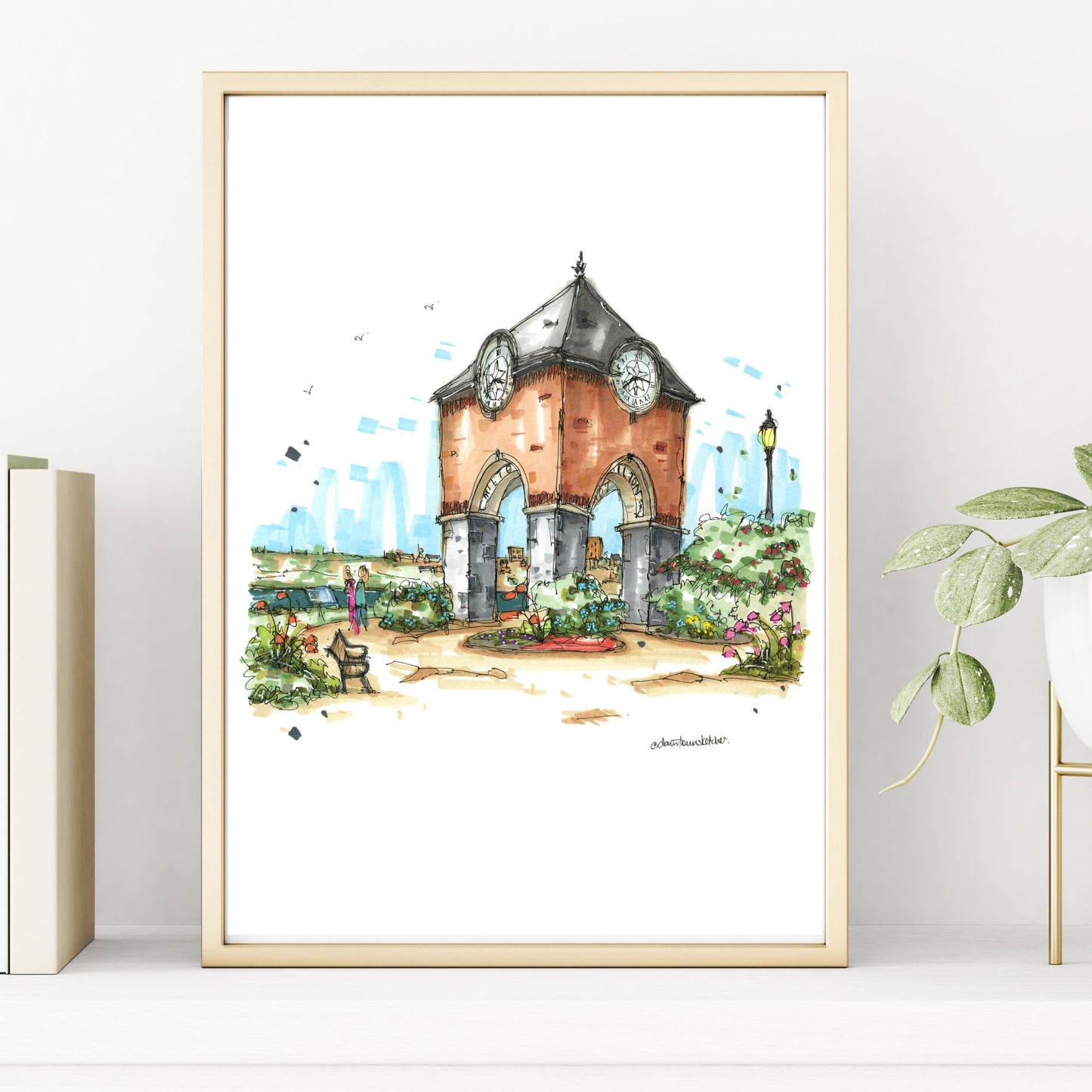 DTS0280 Milton Clock Tower Park, Yarmouth - Downtown Sketcher