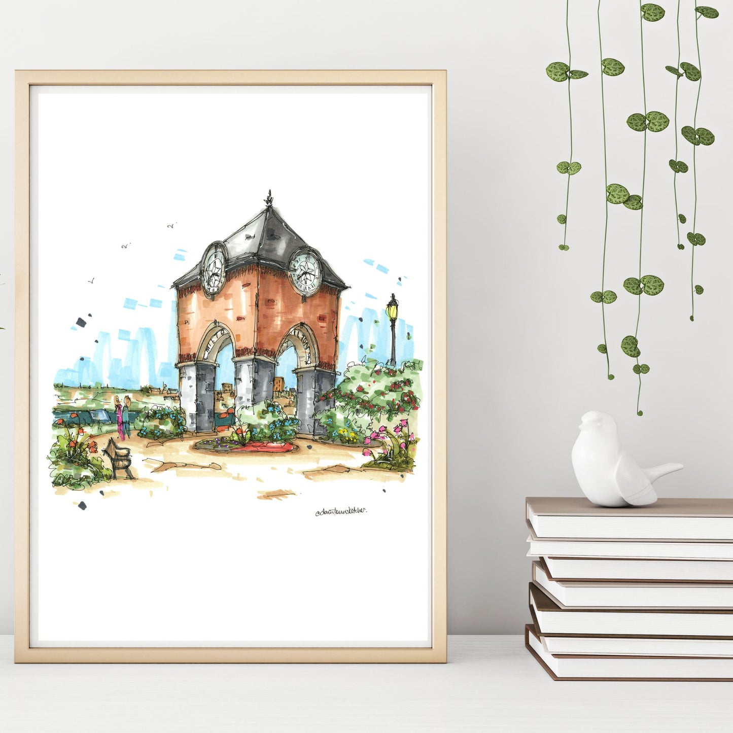 DTS0280 Milton Clock Tower Park, Yarmouth - Downtown Sketcher