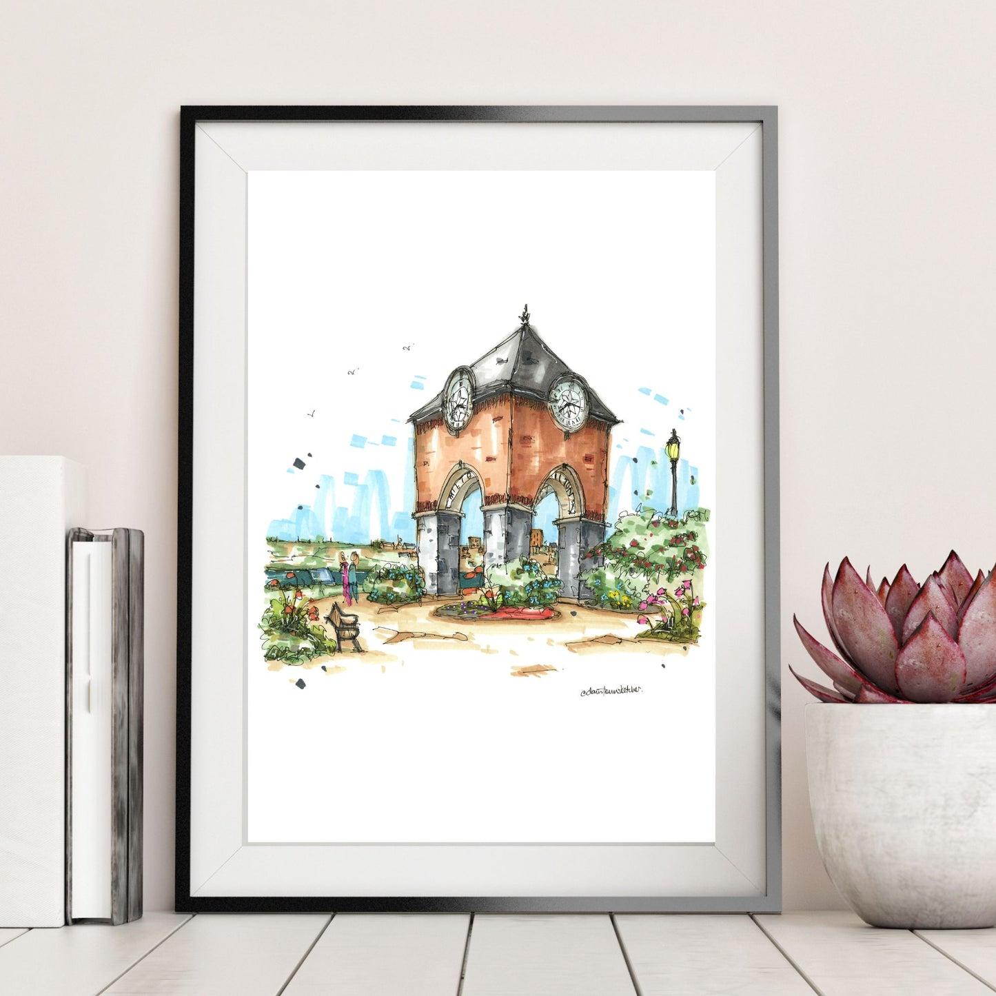 DTS0280 Milton Clock Tower Park, Yarmouth - Downtown Sketcher