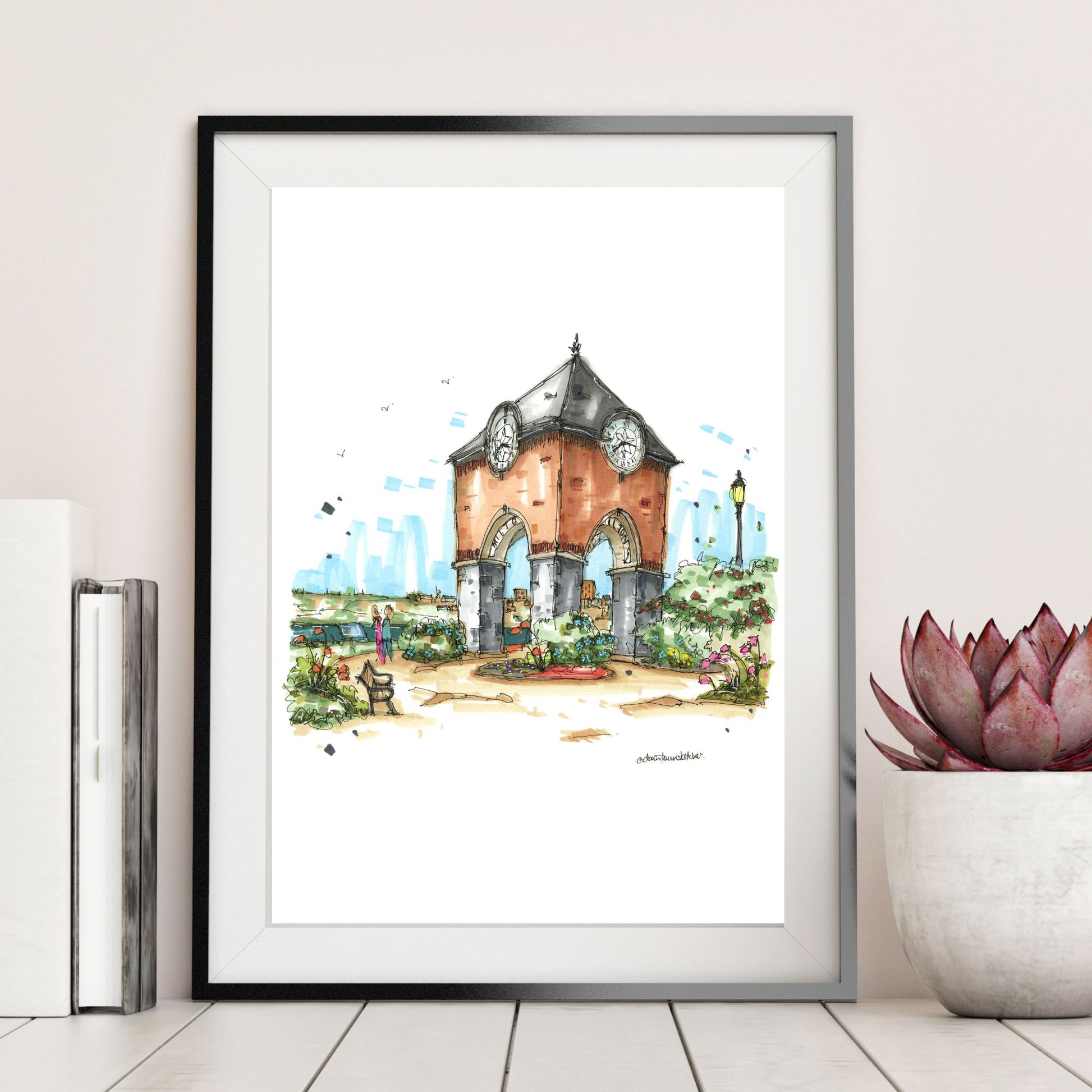 DTS0280 Milton Clock Tower Park, Yarmouth - Downtown Sketcher