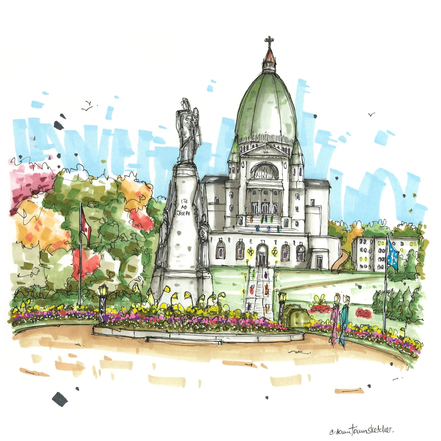  DTS0282 Saint Joseph's Oratory, Mount-Royal, Montreal - Downtown Sketcher
