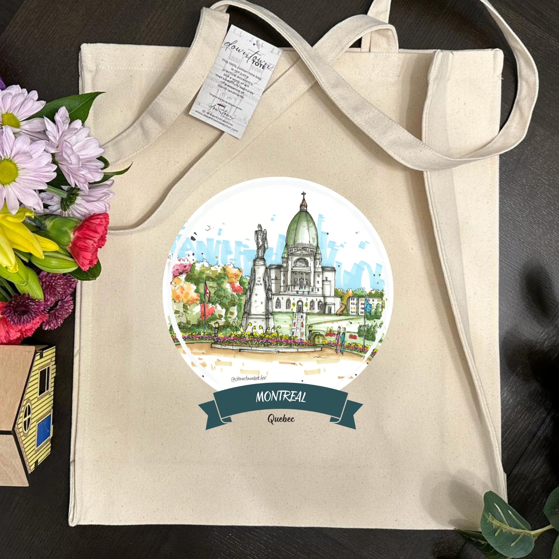 DTS0282 Saint Joseph's Oratory, Mount-Royal, Montreal - Tote Bag - Downtown Sketcher