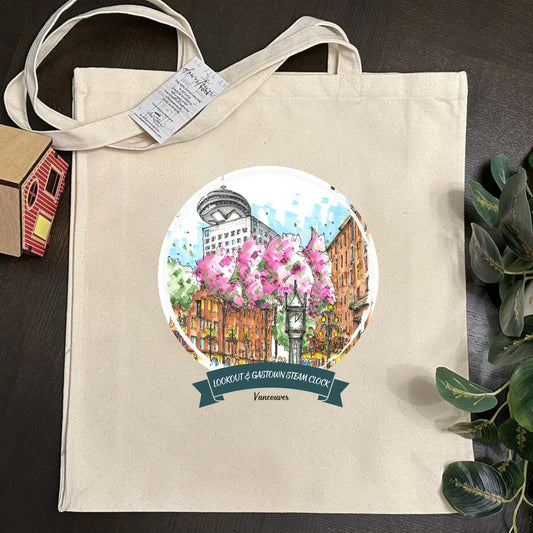 Vancouver Lookout and Gastown Steam Clock - Downtown Tall Tote