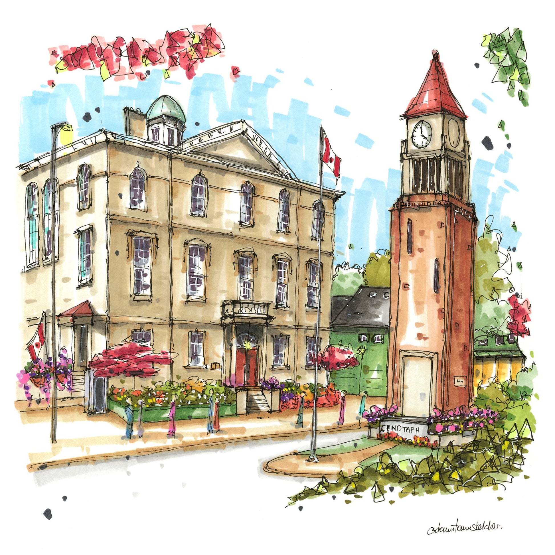 The Memorial Clock Tower and Court House Theatre, Niagara on the Lake