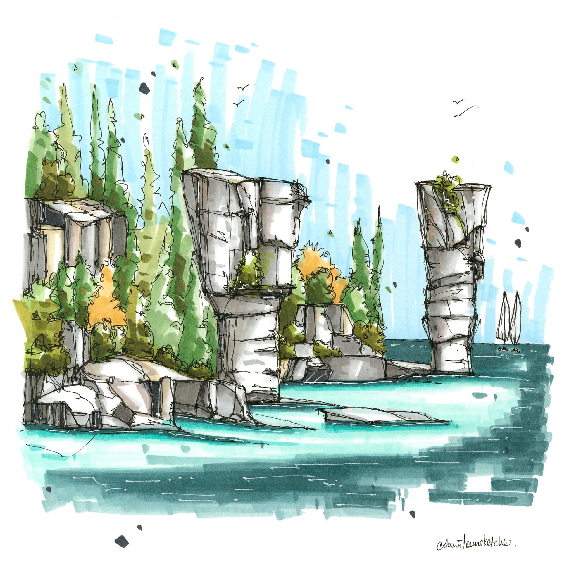 Big and Small Flowerpot Tobermory, ON