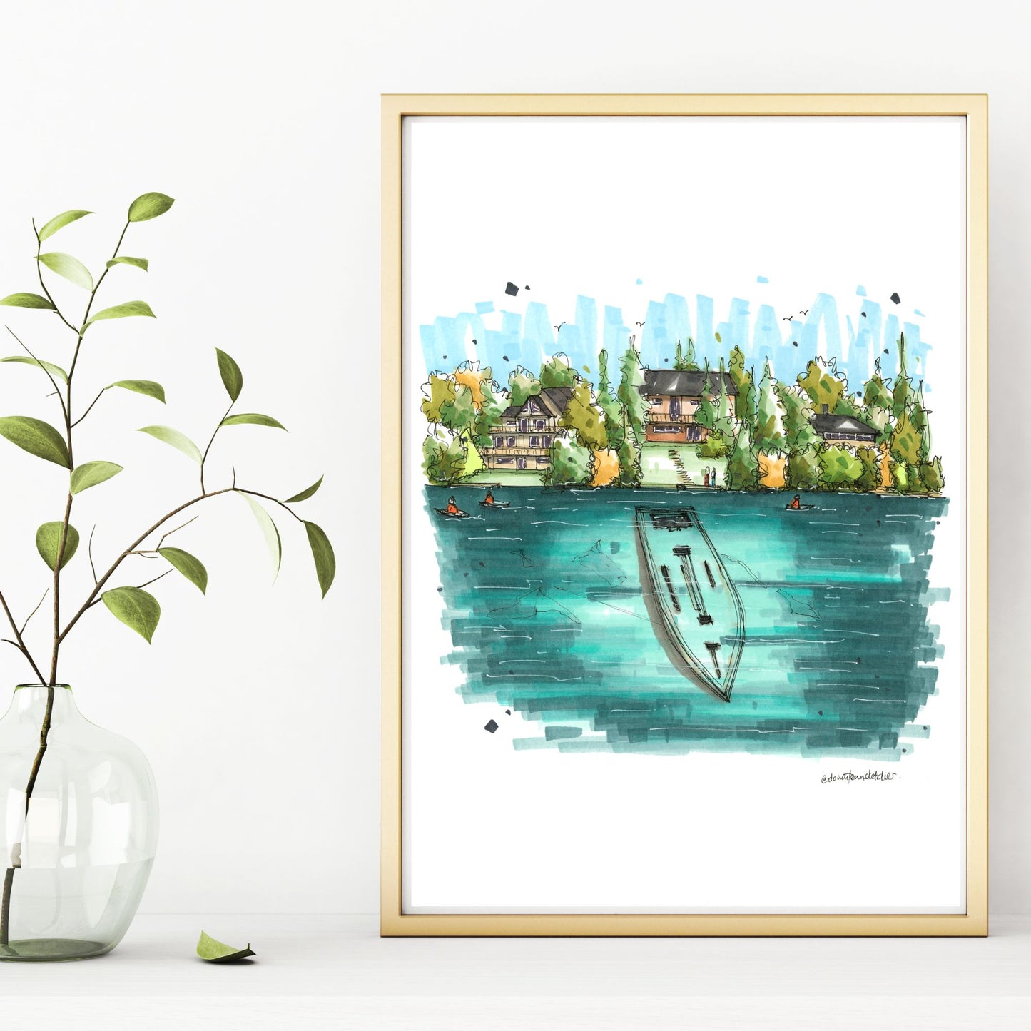 DTS0302 Sweepstakes Ship Wreckage, Tobermory, ON - Downtown Sketcher