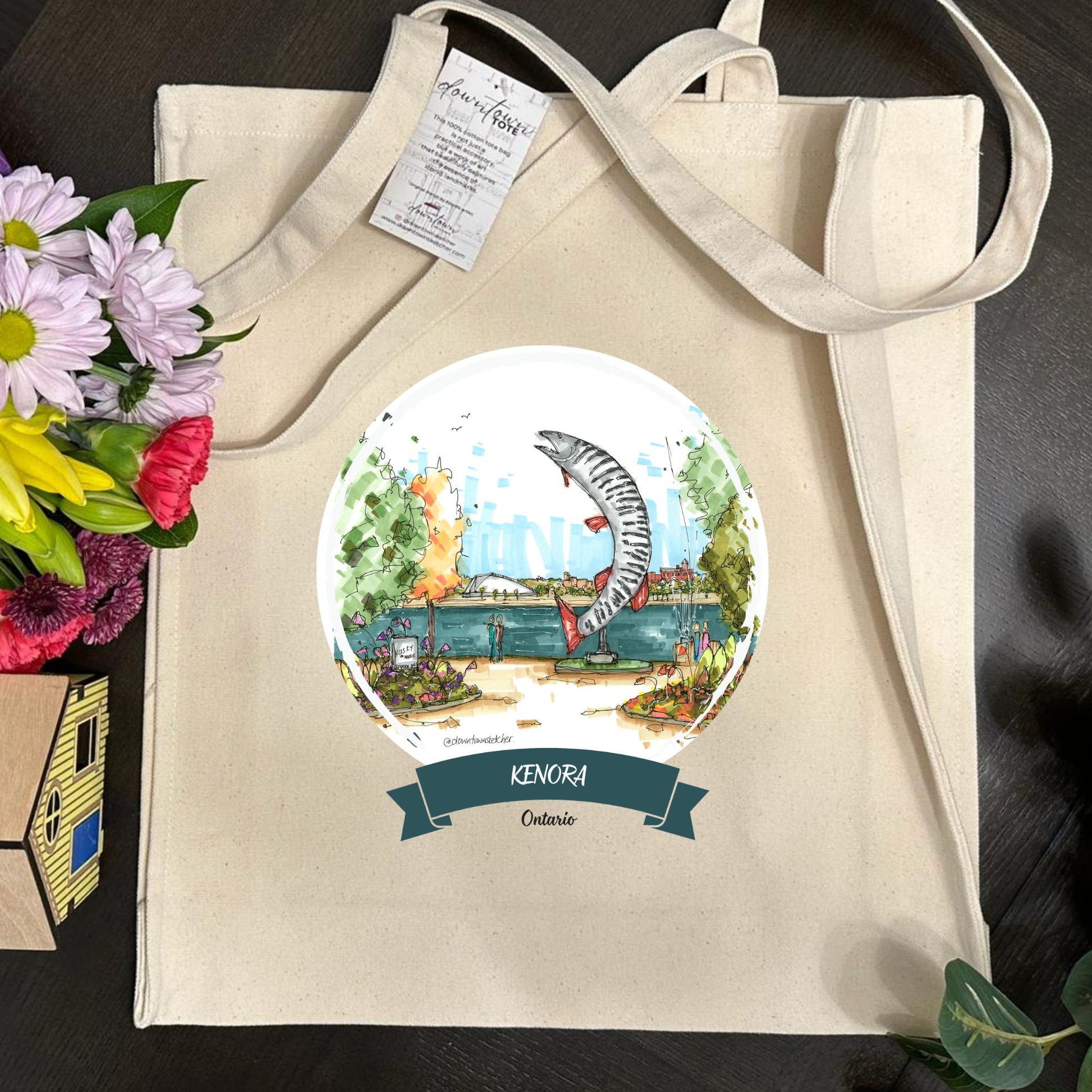 Husky the Muskie, Kenora Ontario - Downtown Tall Tote