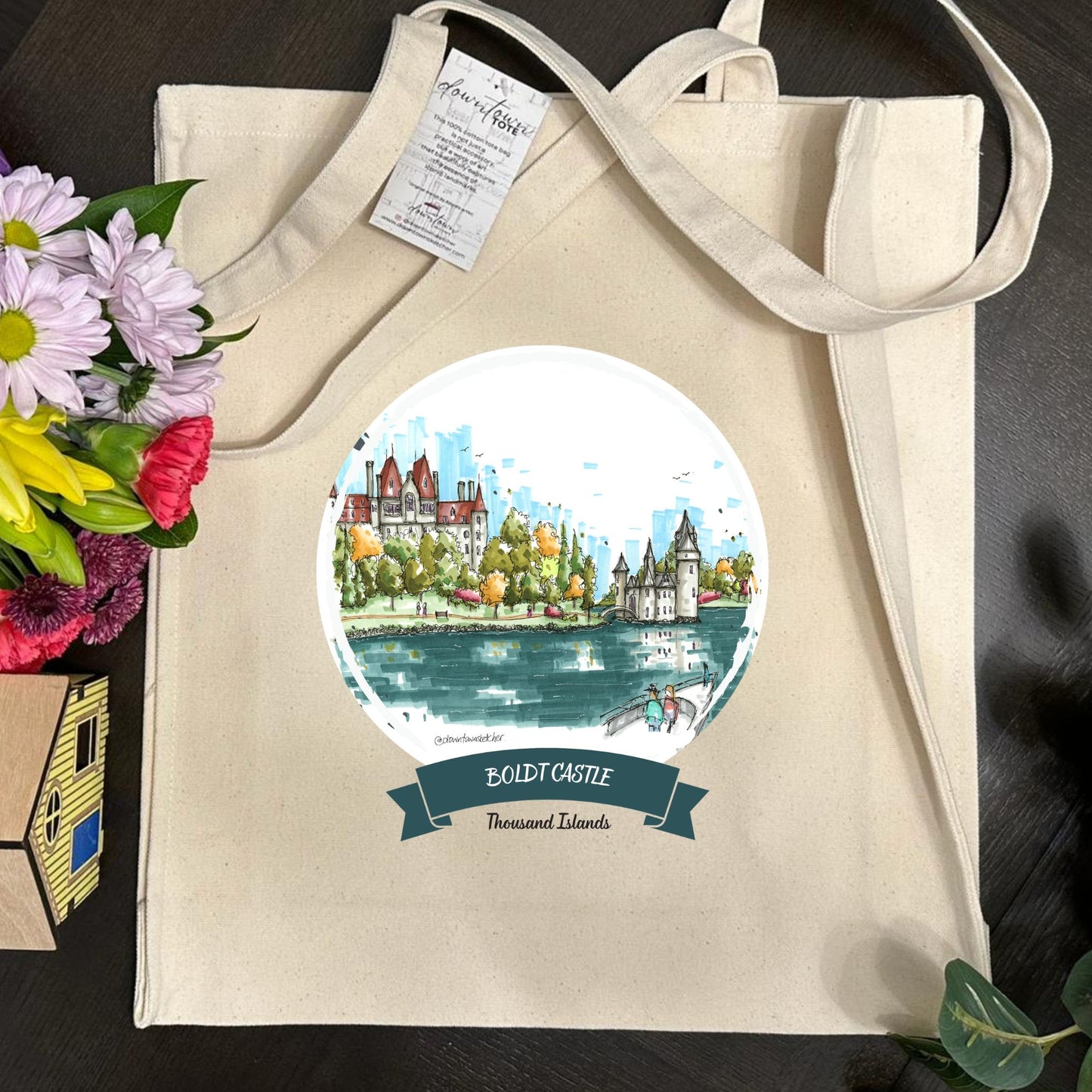 Boldt Castle, the Power House and Clock Tower, 1000 Islands - Downtown Tall Tote