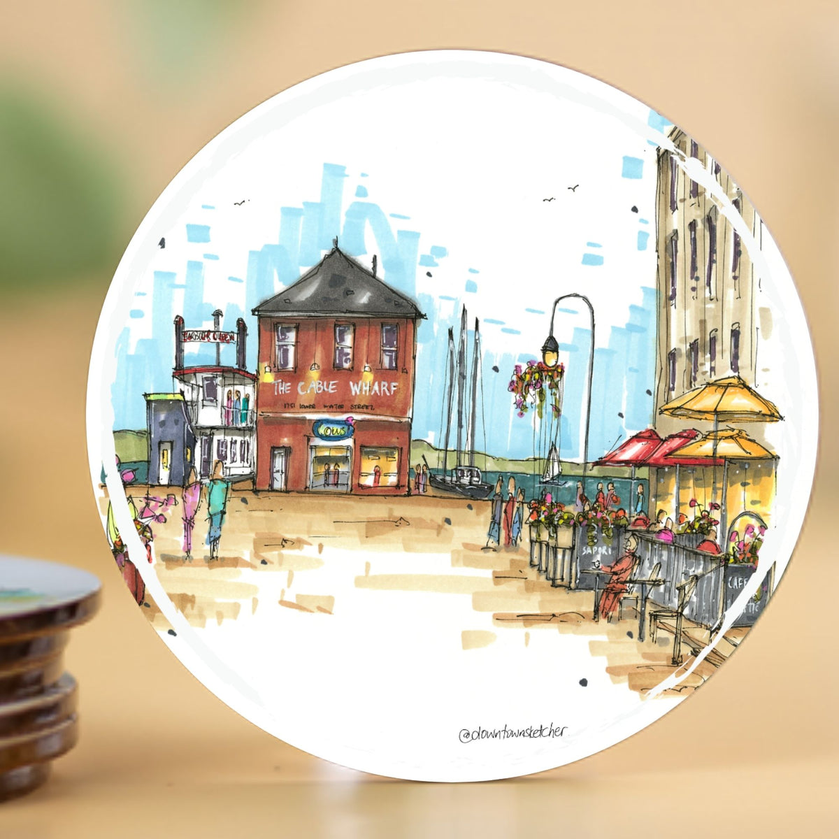 DTS0323 The Cable Wharf & Cafe Lunette, Halifax Waterfront - Downtown Sketcher