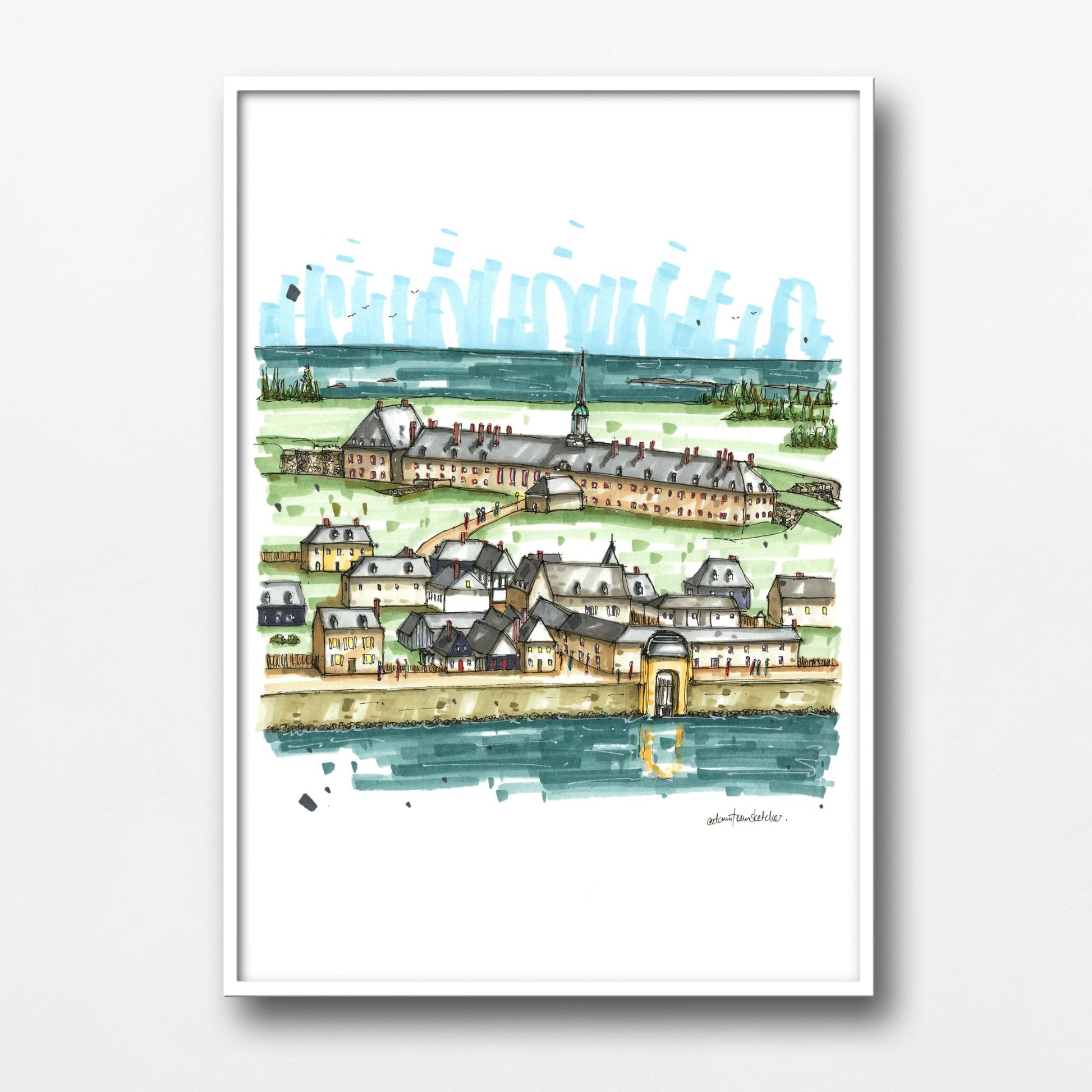 DTS0326 Fortress of Louisbourg National Historic Site, Cape Breton - Downtown Sketcher