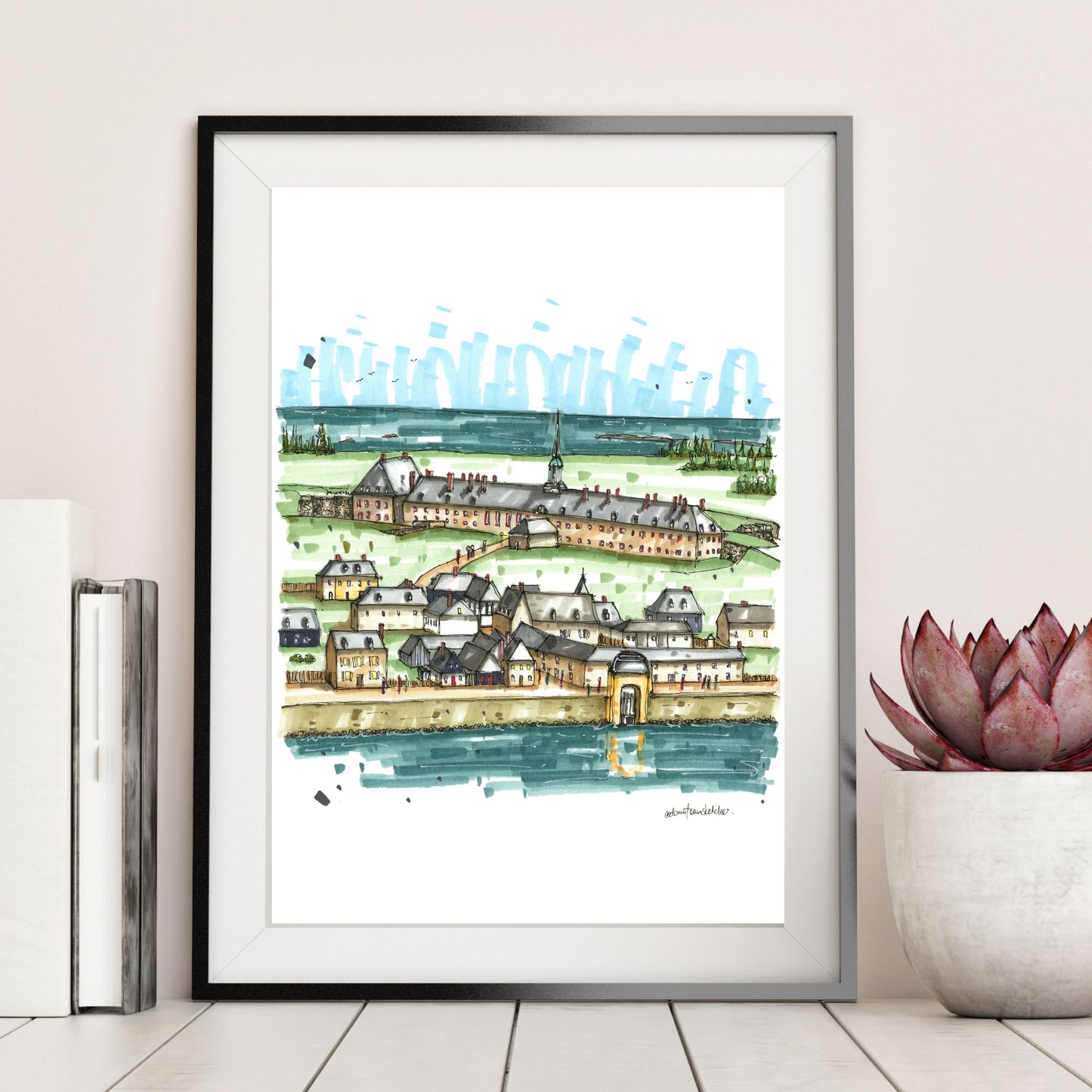 DTS0326 Fortress of Louisbourg National Historic Site, Cape Breton - Downtown Sketcher