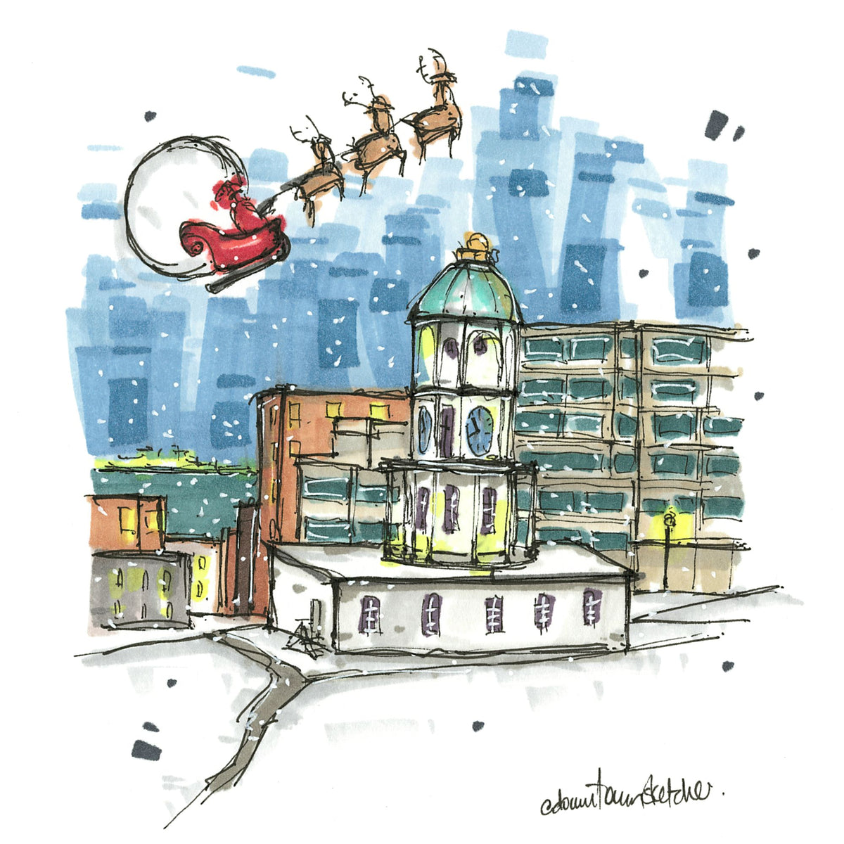 Citadel Santa Sleigh Ride, Halifax - Christmas Card