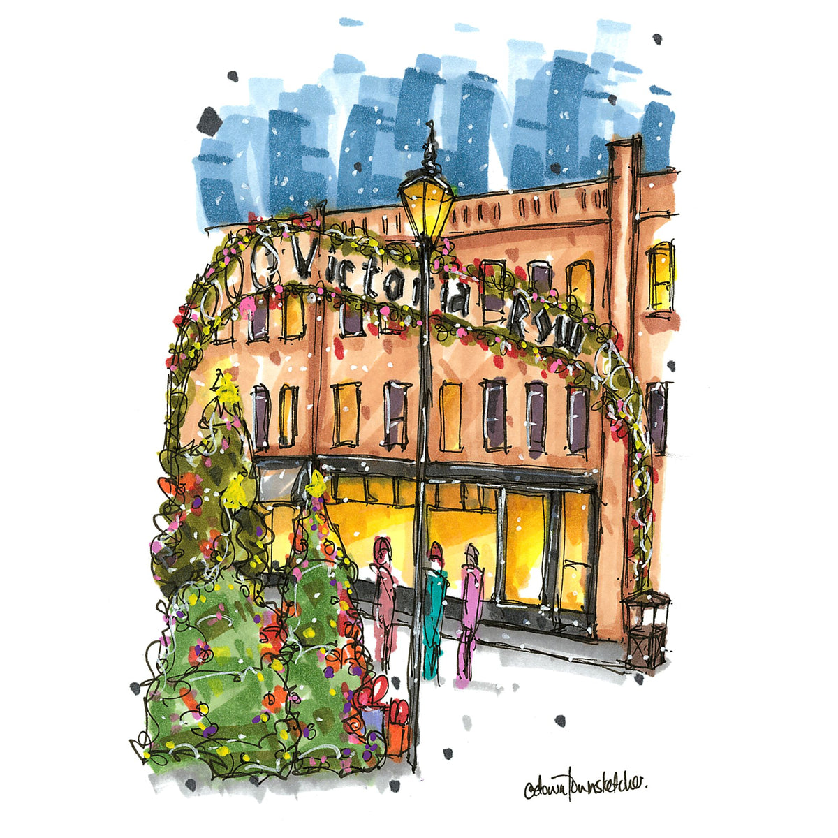 Victoria Row Christmas, Charlottetown, PEI - Christmas Card