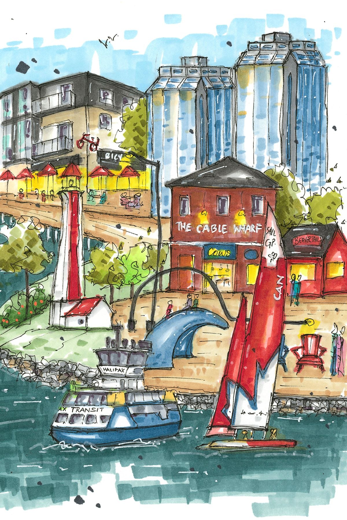 DTSP003 Halifax Waterfront - Mini Luxury Puzzle - Downtown Sketcher
