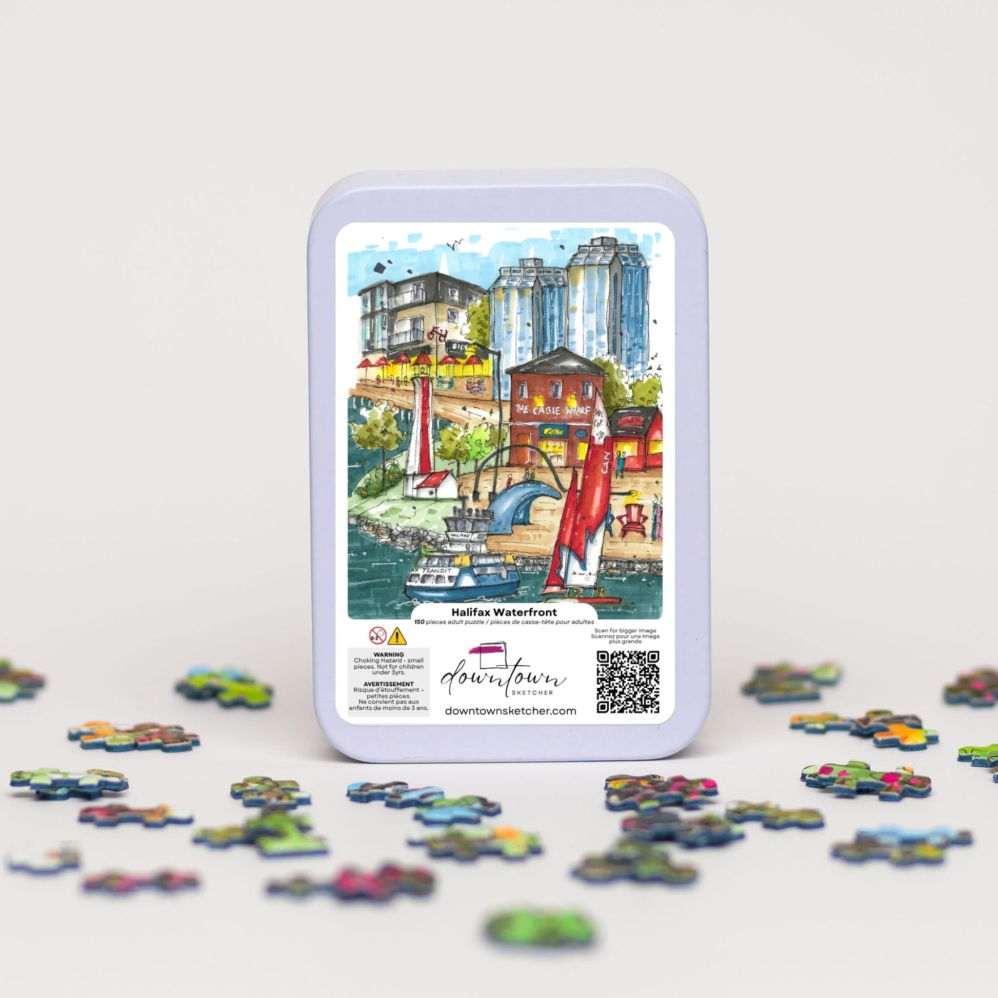 DTSP003 Halifax Waterfront - Mini Luxury Puzzle - Downtown Sketcher