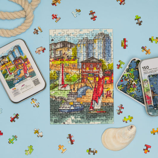 DTSP003 Halifax Waterfront - Mini Luxury Puzzle - Downtown Sketcher