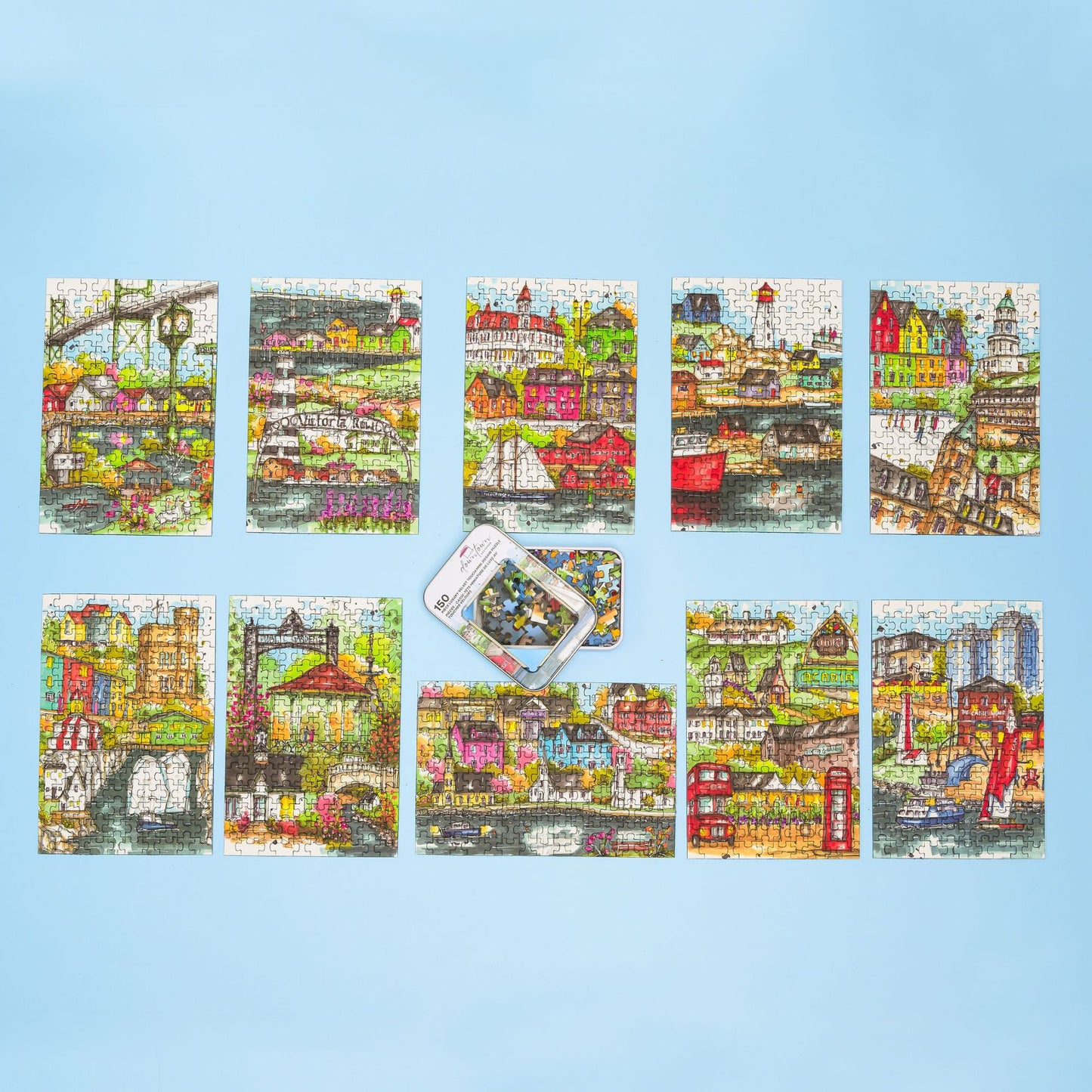 DTSP003 Halifax Waterfront - Mini Luxury Puzzle - Downtown Sketcher