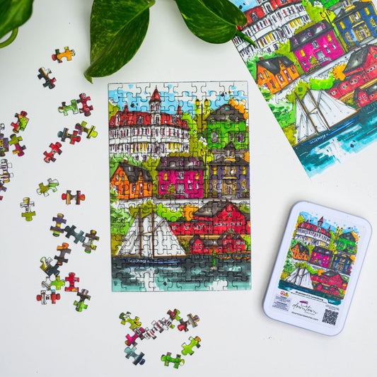 DTSP005 Lunenburg, Nova Scotia - Mini Luxury Puzzle - Downtown Sketcher