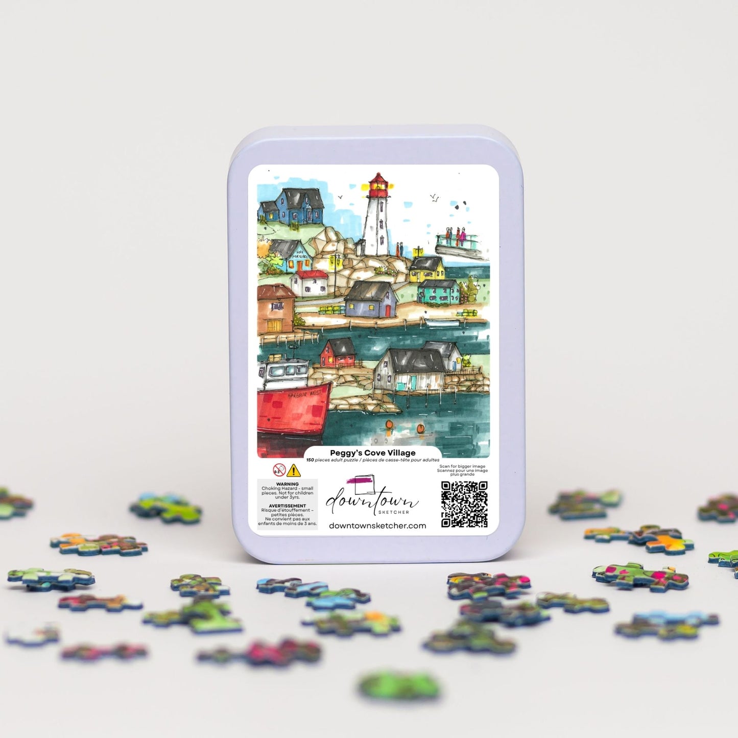 DTSP006 Peggy's Cove Village - Mini Luxury Puzzle - Downtown Sketcher