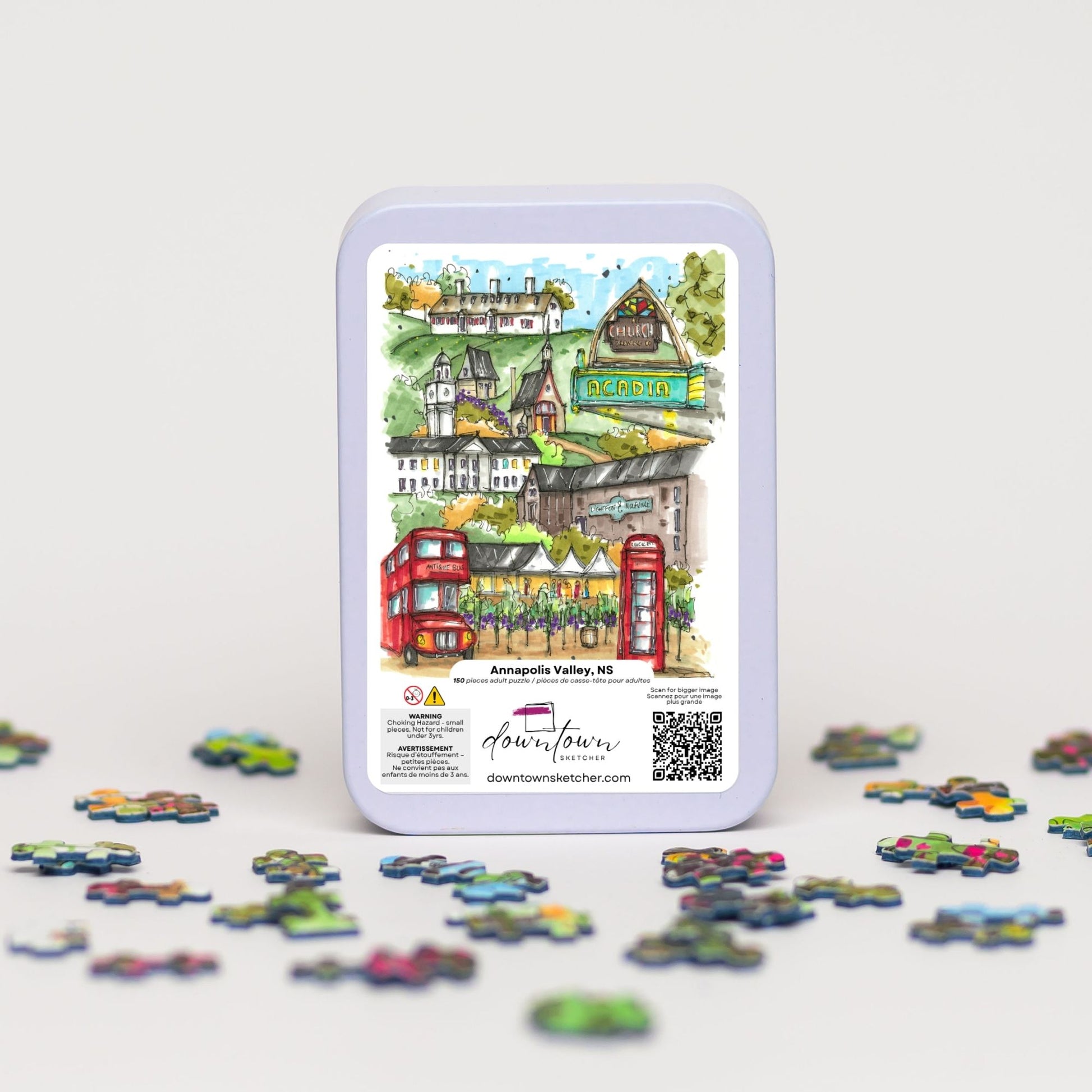 DTSP010 Annapolis Valley, Nova Scotia - Mini Luxury Puzzle - Downtown Sketcher