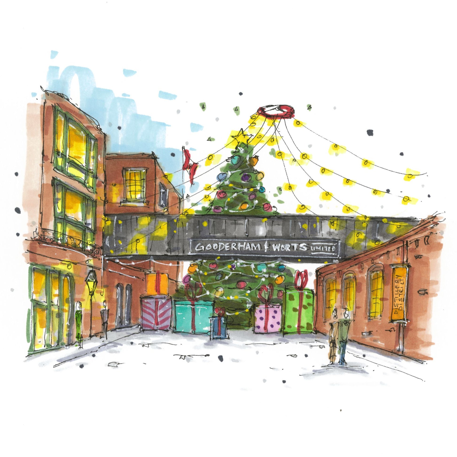 Distillery District Christmas - Downtown Sketcher