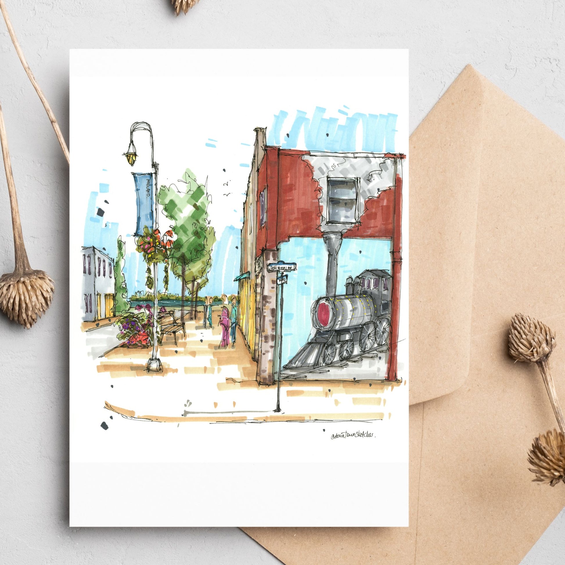 Downtown Midland, Ontario, Greeting Card