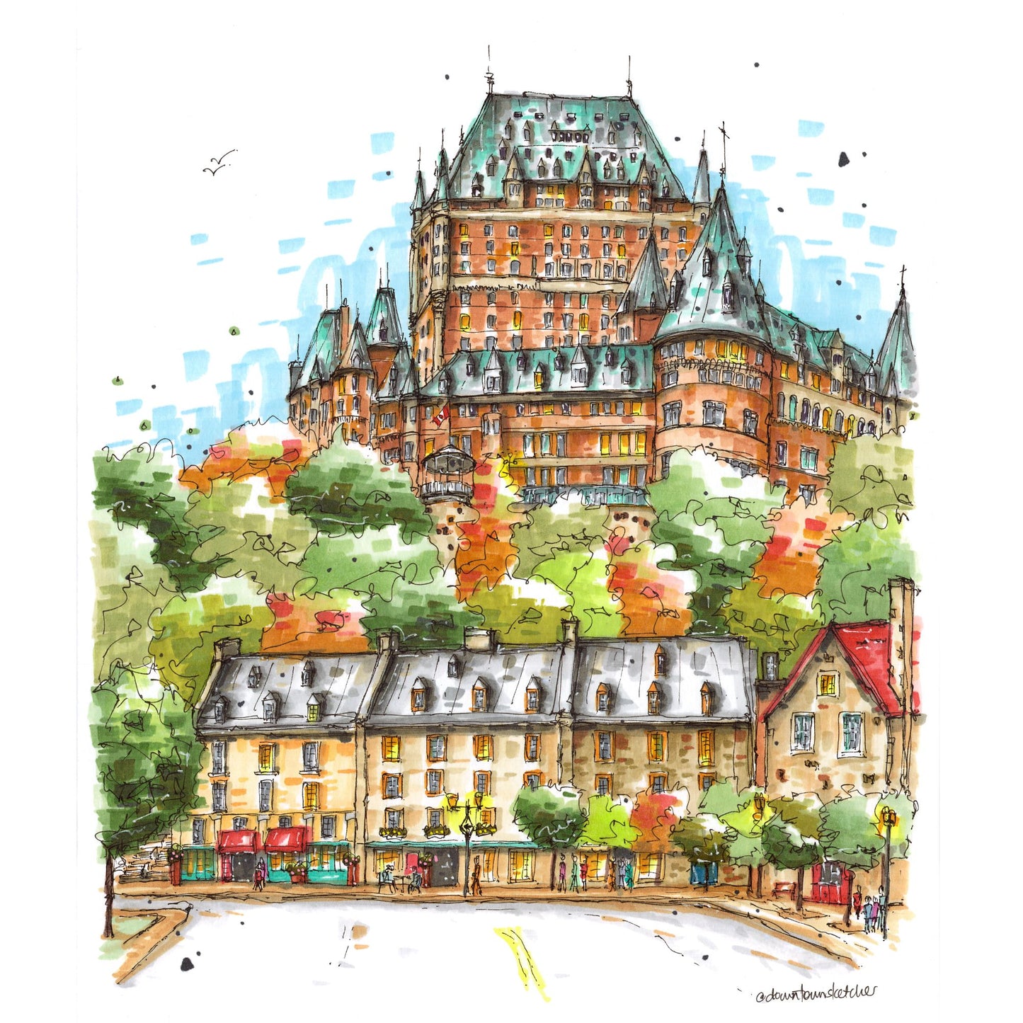  Fairmont Le Château Frontenac Quebec City - Downtown Sketcher