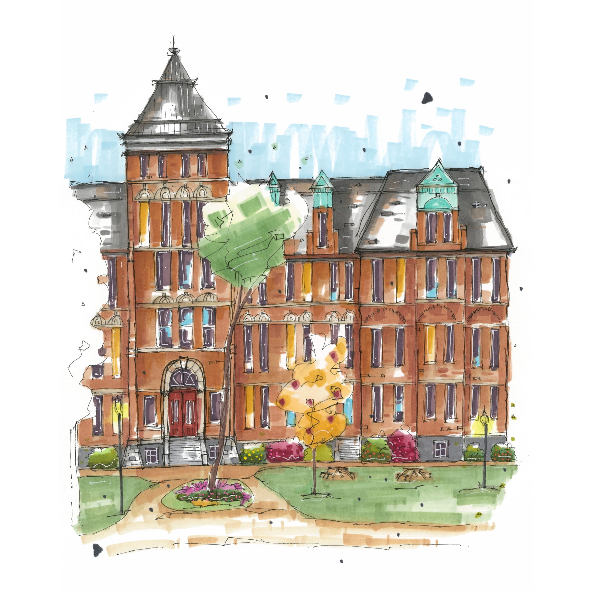 Forrest Building, Dalhousie University, Halifax, Greeting Card, Urban Sketch, Greeting Card, Downtown Sketcher, Wynand van Niekerk