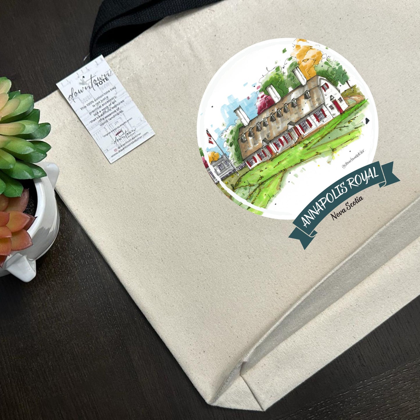 Fort Anne National Historic Site Annapolis Royal - Standard - Downtown Tote - Downtown Sketcher