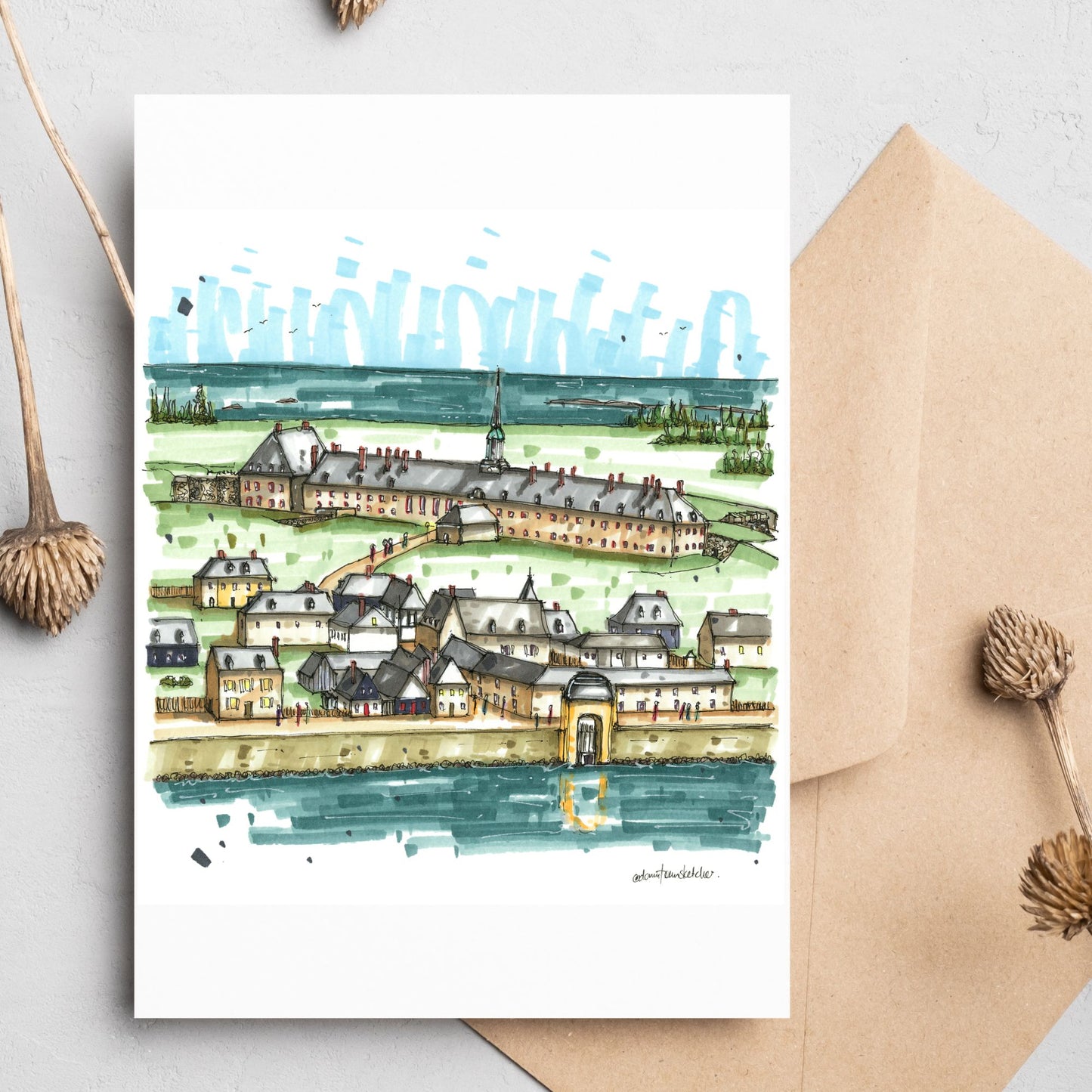 Fortress of Louisbourg National Historic Site, Cape Breton, Greeting Card