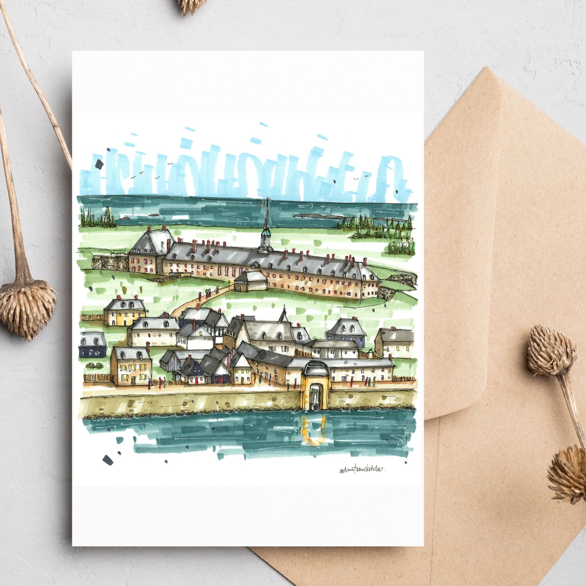 Fortress of Louisbourg National Historic Site, Cape Breton, Greeting Card