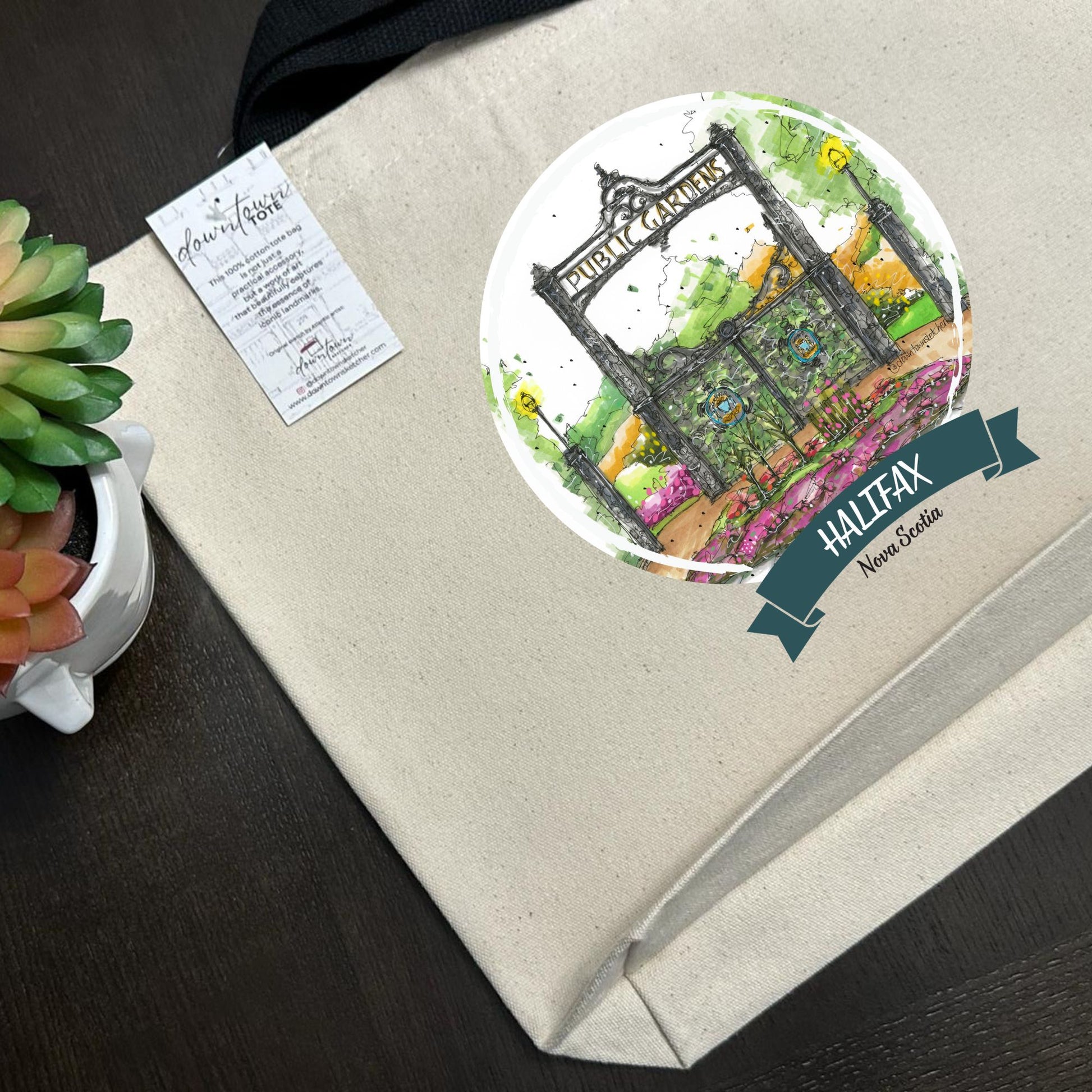 Halifax Public Gardens - Downtown Tote - Standard - Downtown Sketcher