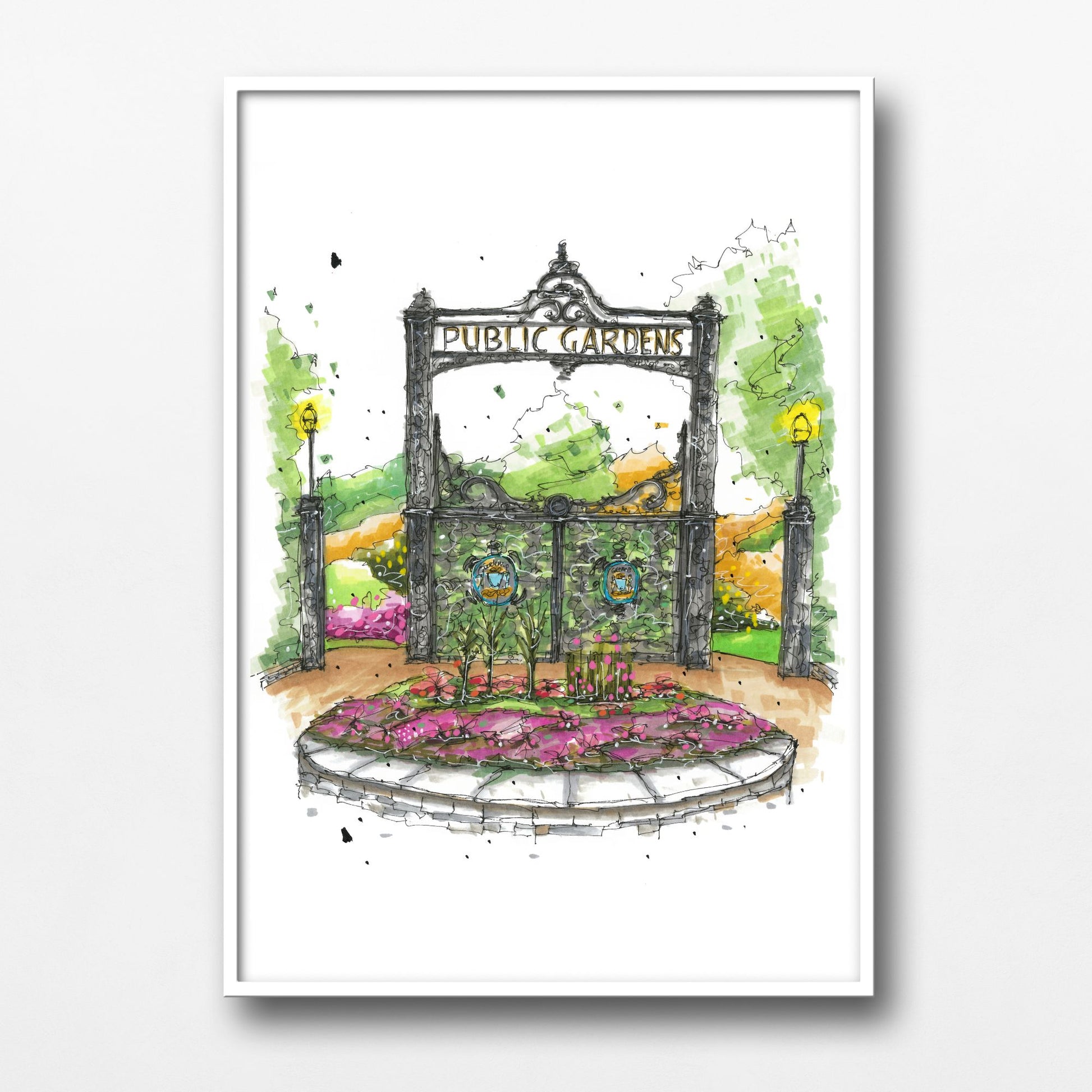 Halifax Public Gardens, Nova Scotia, Print, Downtown Sketcher, Wynand van Niekerk, DTS0087