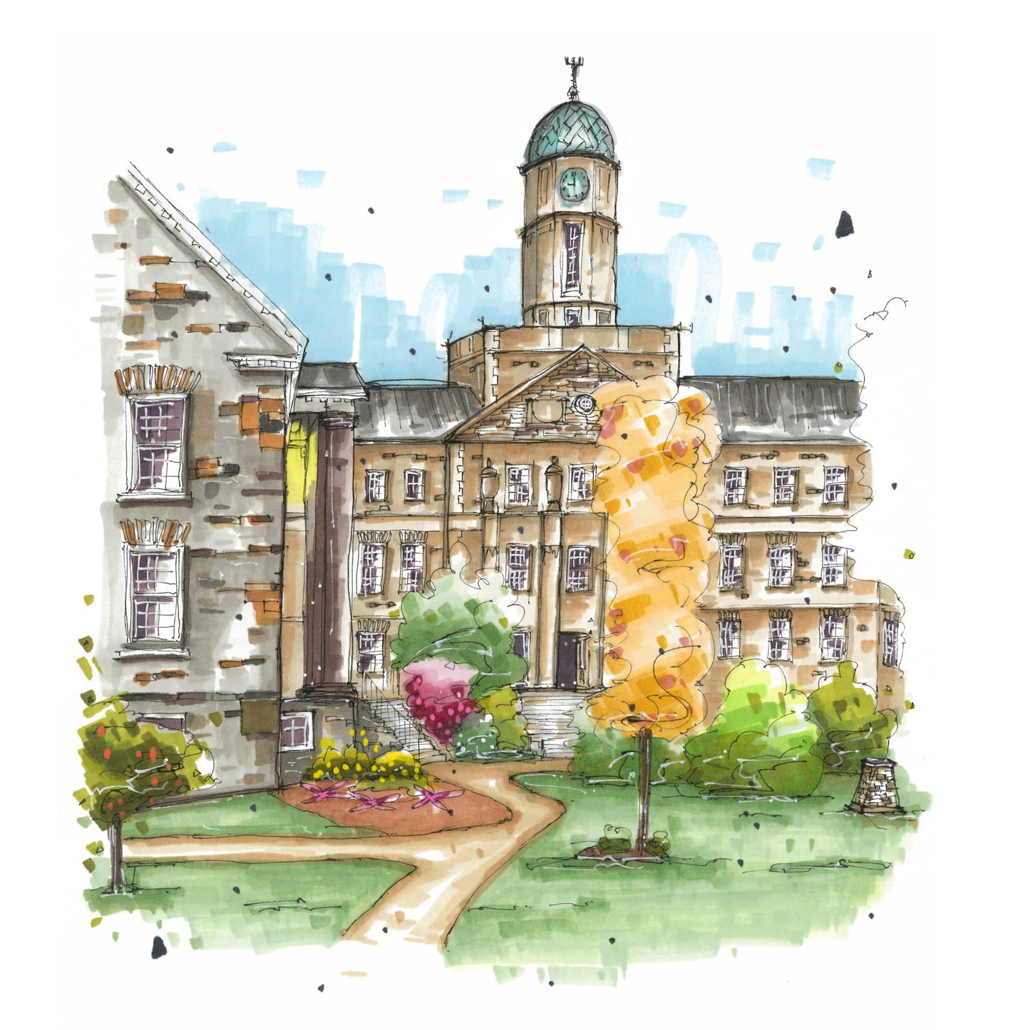 Henry Hicks Building, Dalhousie University, Halifax, Greeting Card, Urban Sketch, Greeting Card, Downtown Sketcher, Wynand van Niekerk