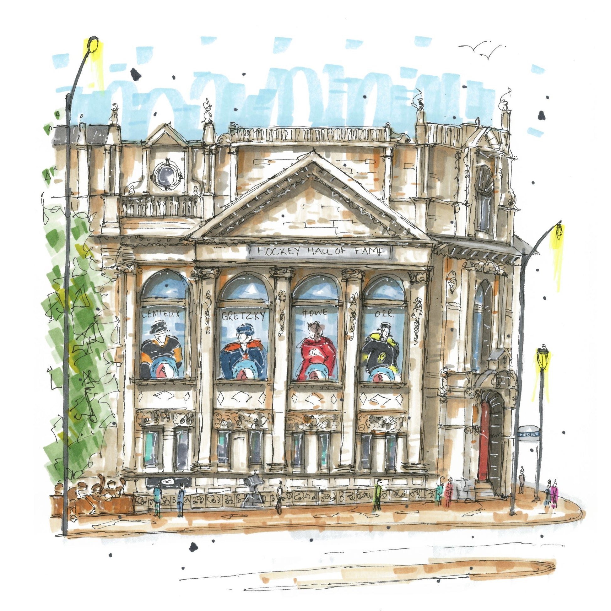 Hockey Hall of Fame, Toronto, Greeting Card - Downtown Sketcher