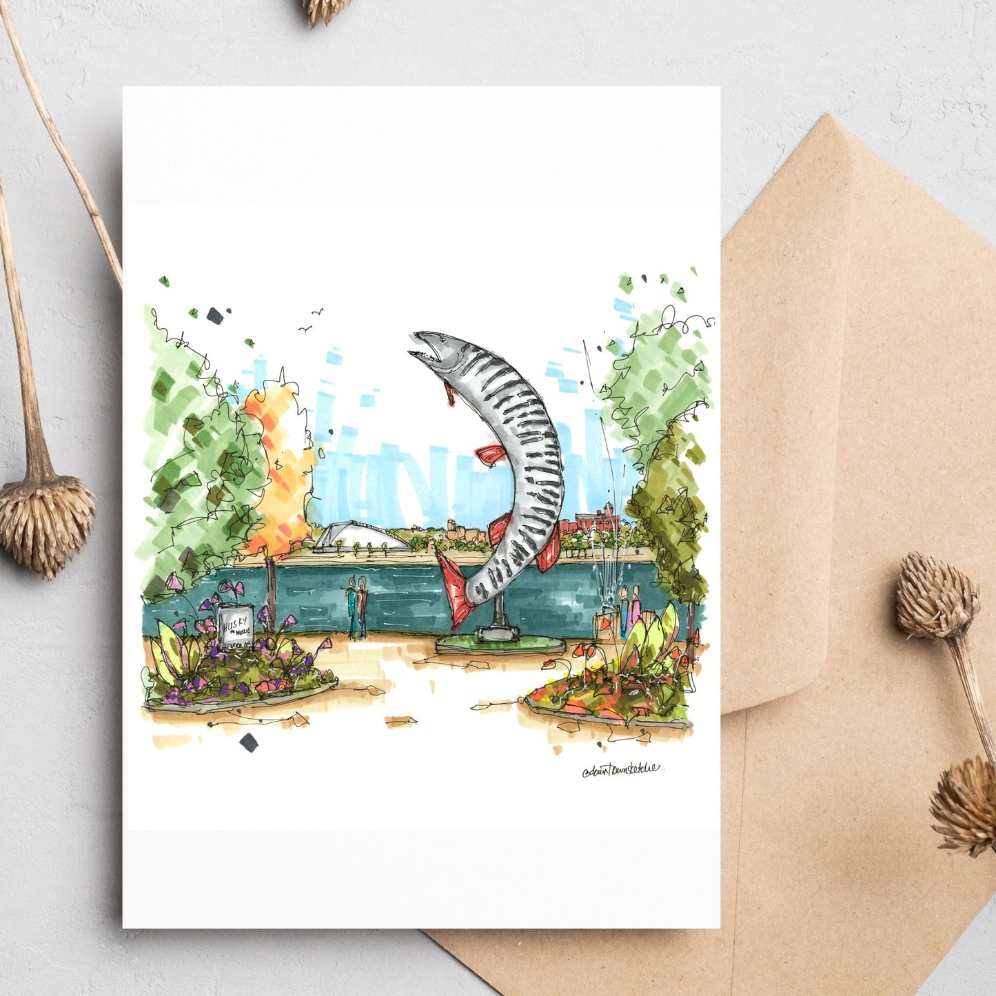 Husky the Muskie, Kenora Ontario, Greeting Card