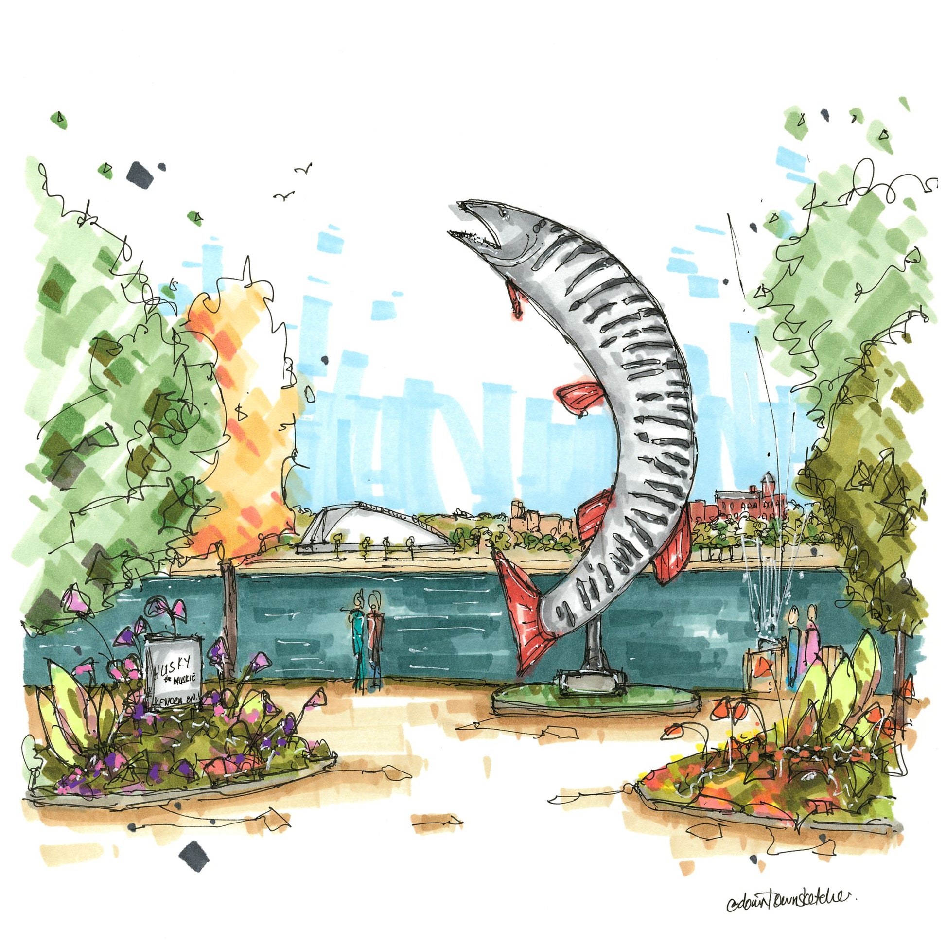Husky the Muskie, Kenora Ontario, Greeting Card