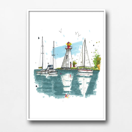 Kidston Lighthouse, Baddeck, Nova Scotia - Downtown Sketcher