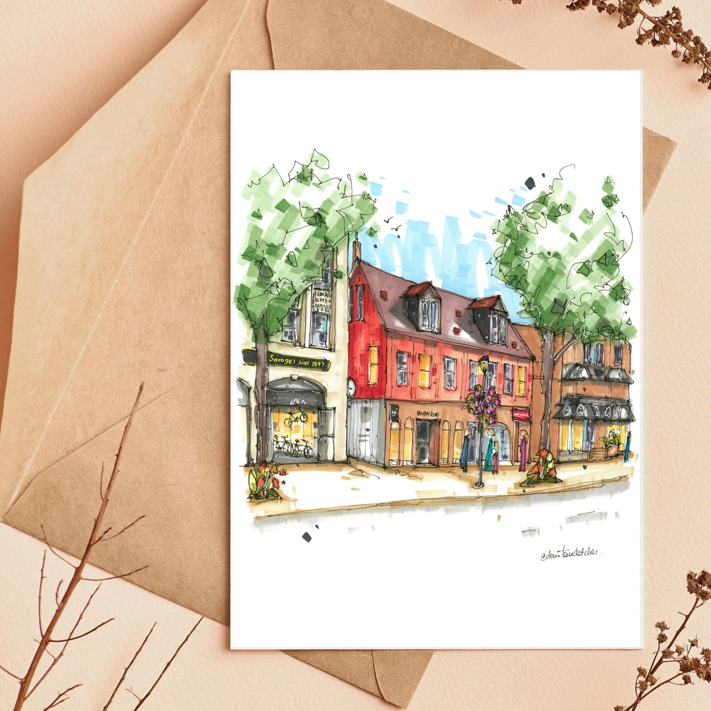 King Street Fredericton, New Brunswick, Greeting Card