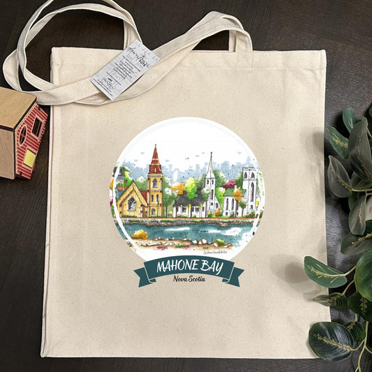 Three Churches Mahone Bay - Downtown Tote Tall